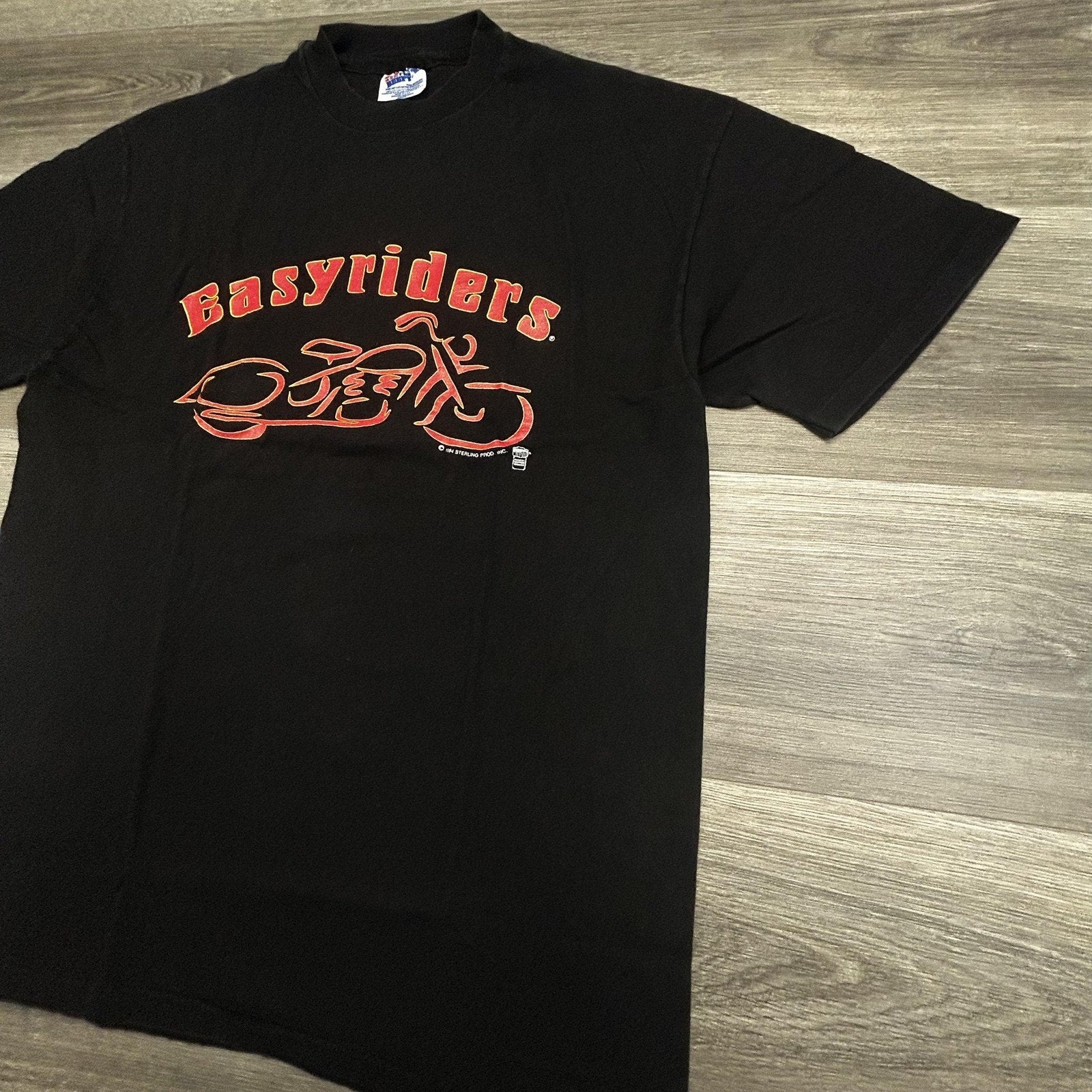 Vintage Easyriders Shirt Mens Large Black Faded Single Stitch Biker 90s USA 1994
