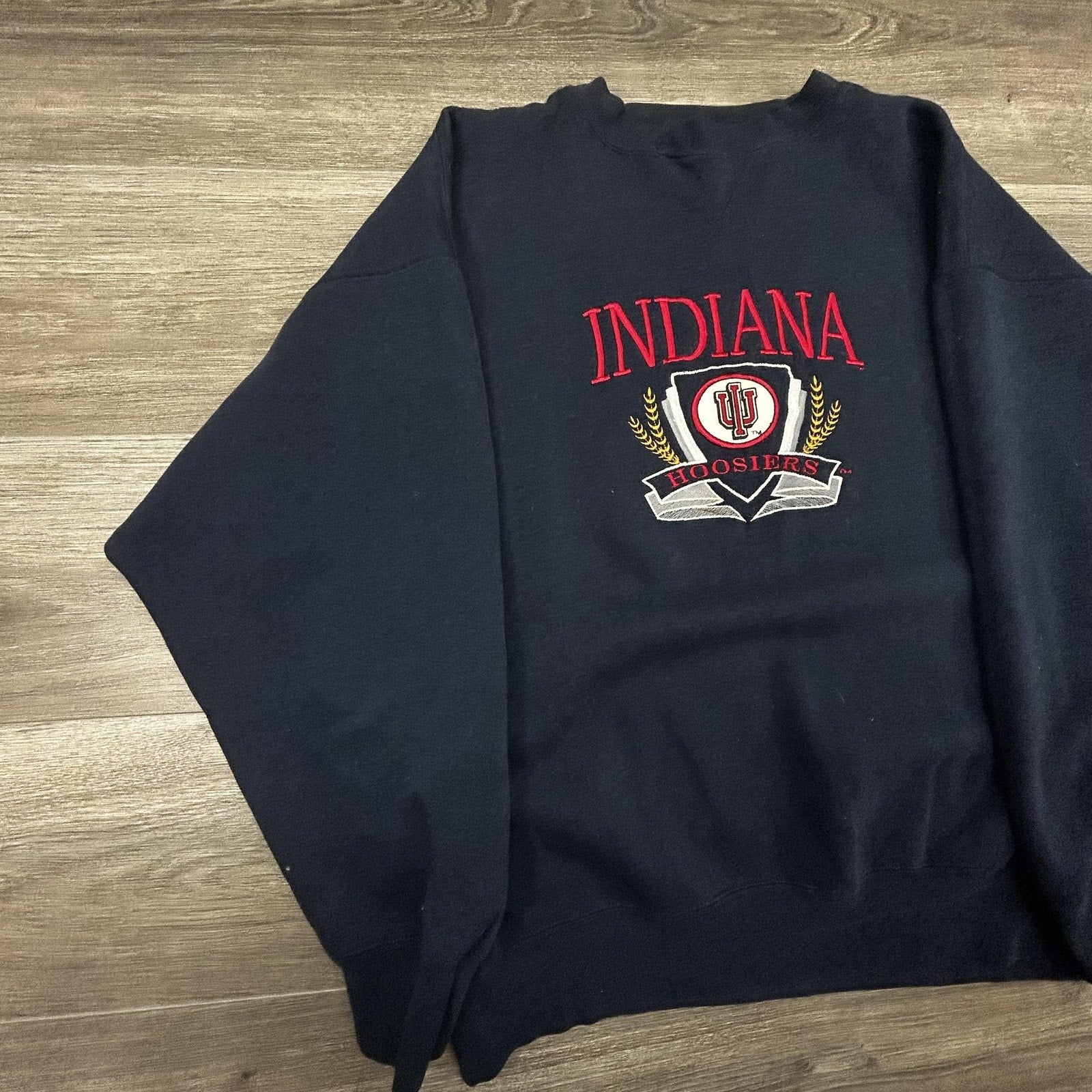 Vintage Indiana Hoosiers Sweatshirt Mens XL Navy Blue NCAA Basketball 90s
