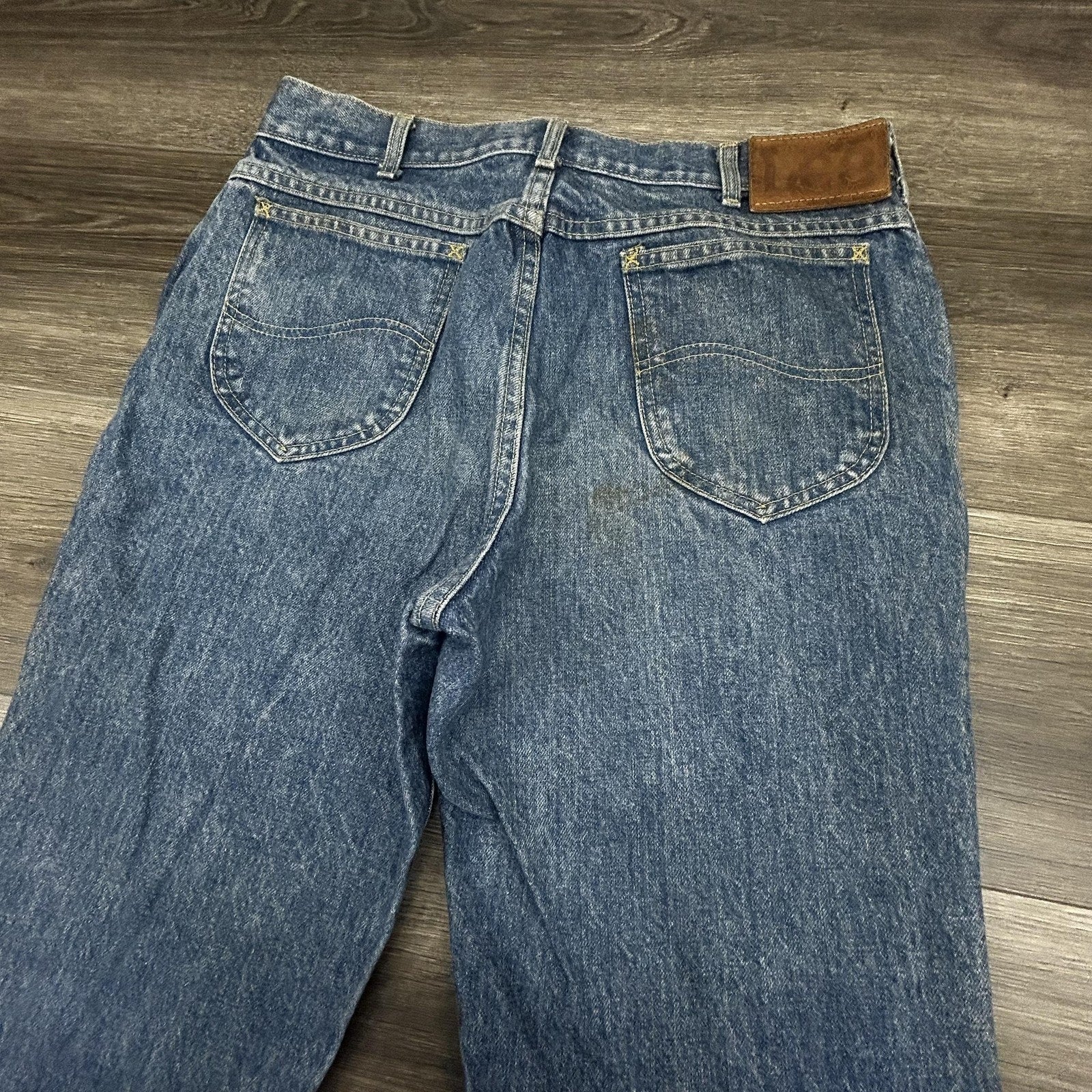 Vintage 80s Lee Riders Jeans Mens 32x31 Blue Straight Leg Denim Union Made USA