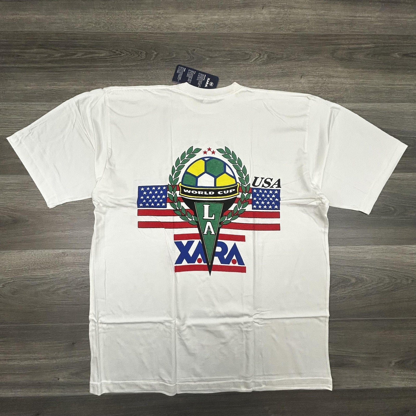 Vintage World Cup Shirt Mens XL White Team USA Los Angeles Soccer Xara 90s USA