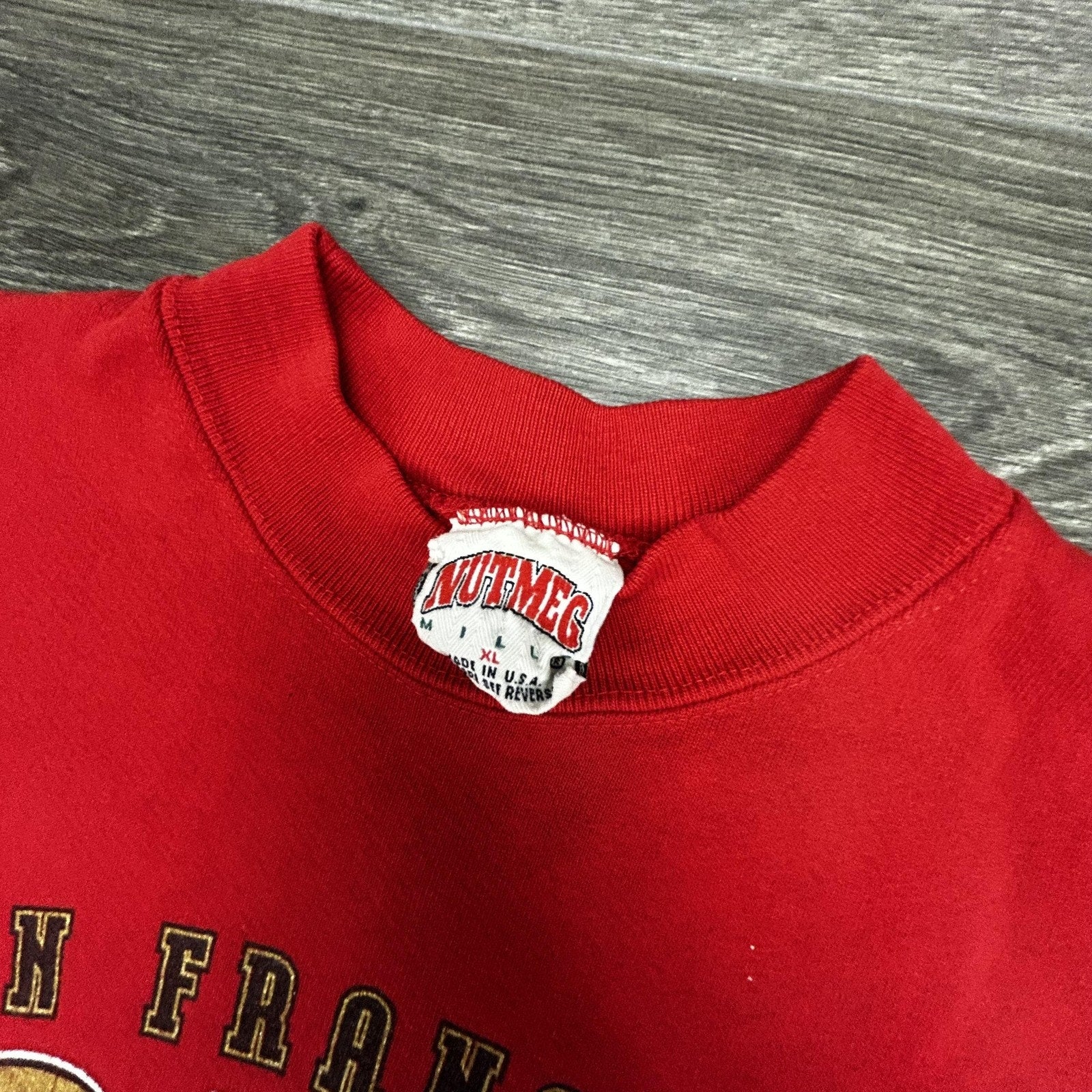 Vintage San Francisco 49ers Sweatshirt Mens XL Red NFL Football Nutmeg 90s USA