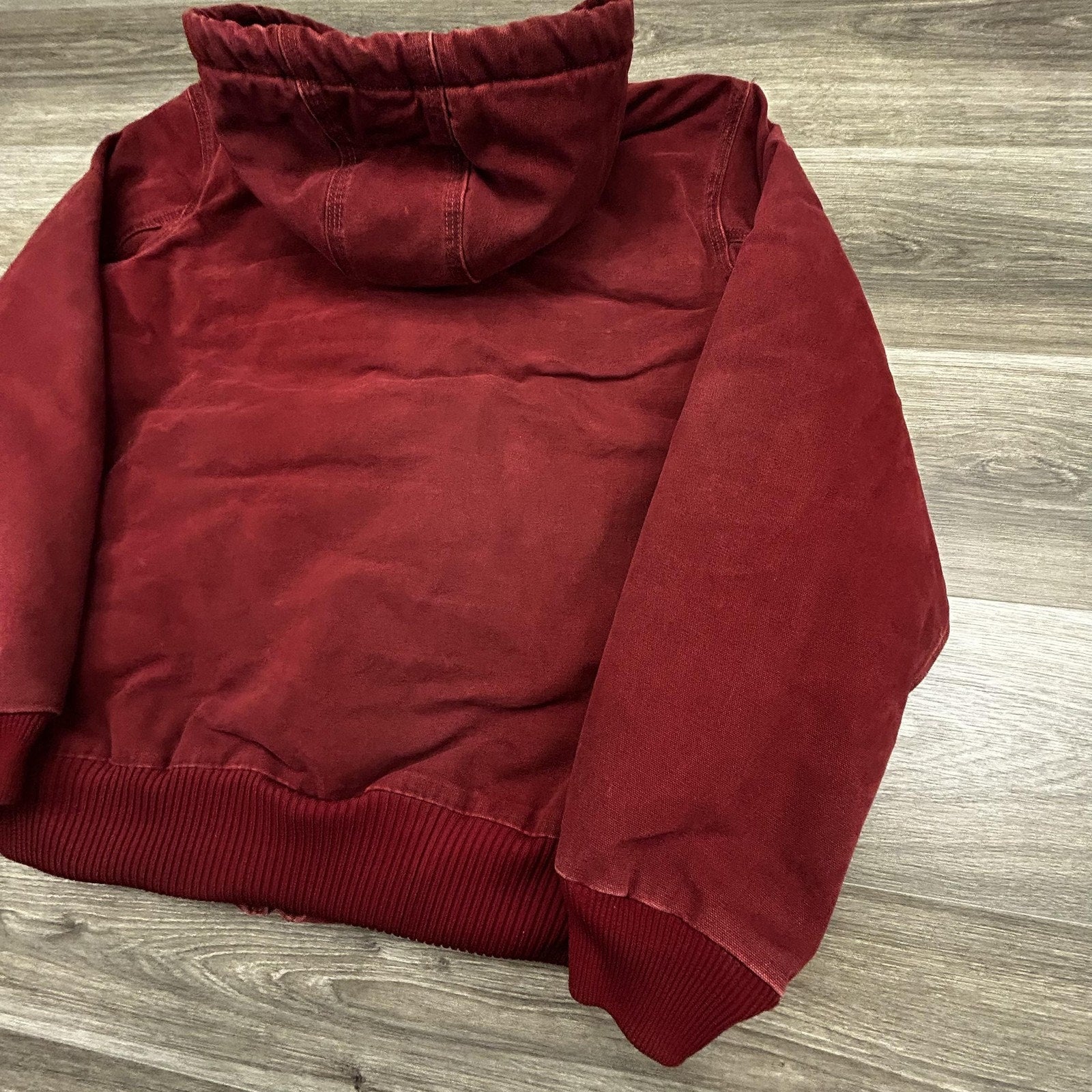Vintage Carhartt Jacket Mens Medium Tall Red Canvas J130 CRI Crimson 90s USA