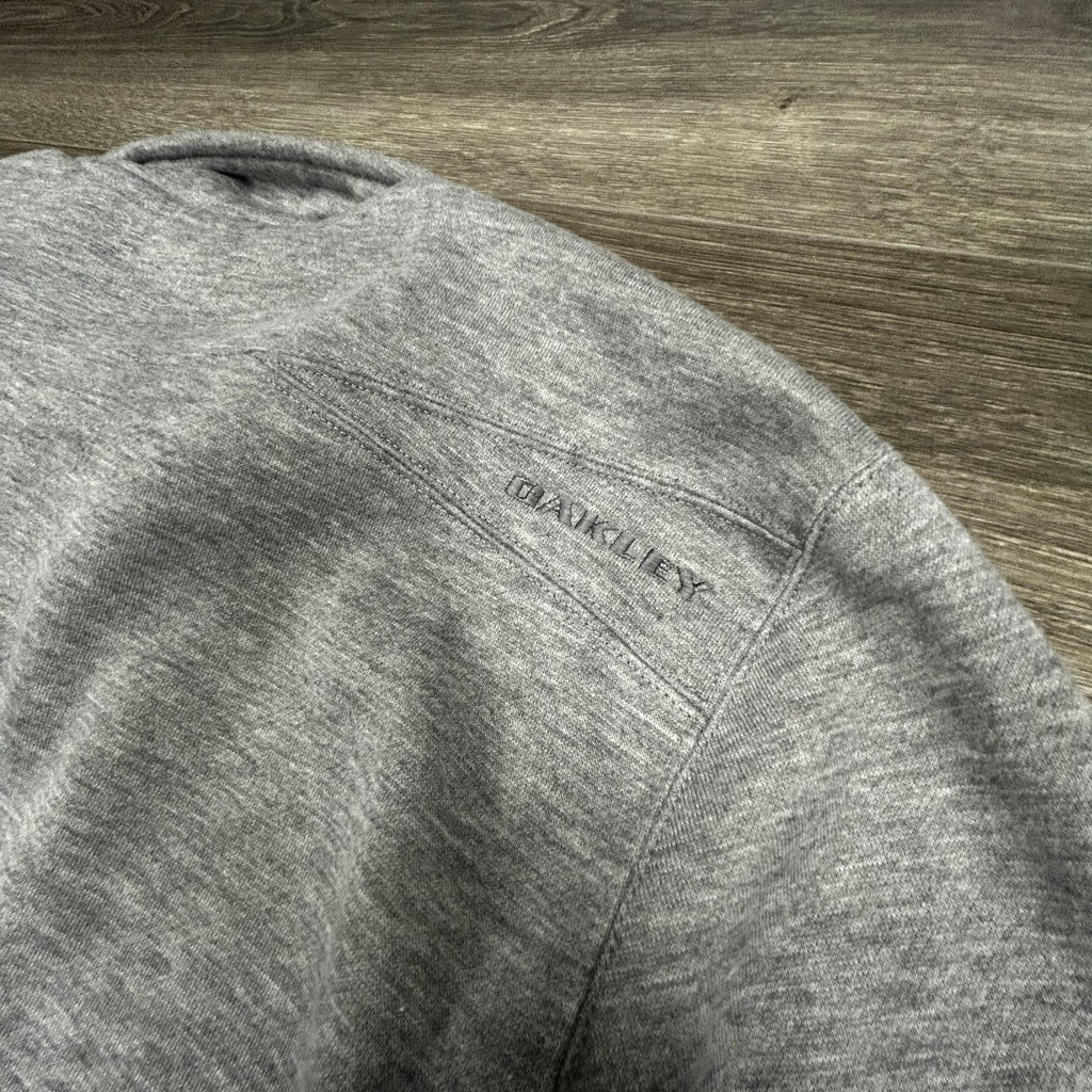 Oakley Sweatshirt Mens Large Gray Full Zip Fleece High Neck Logo Pockets Gorp