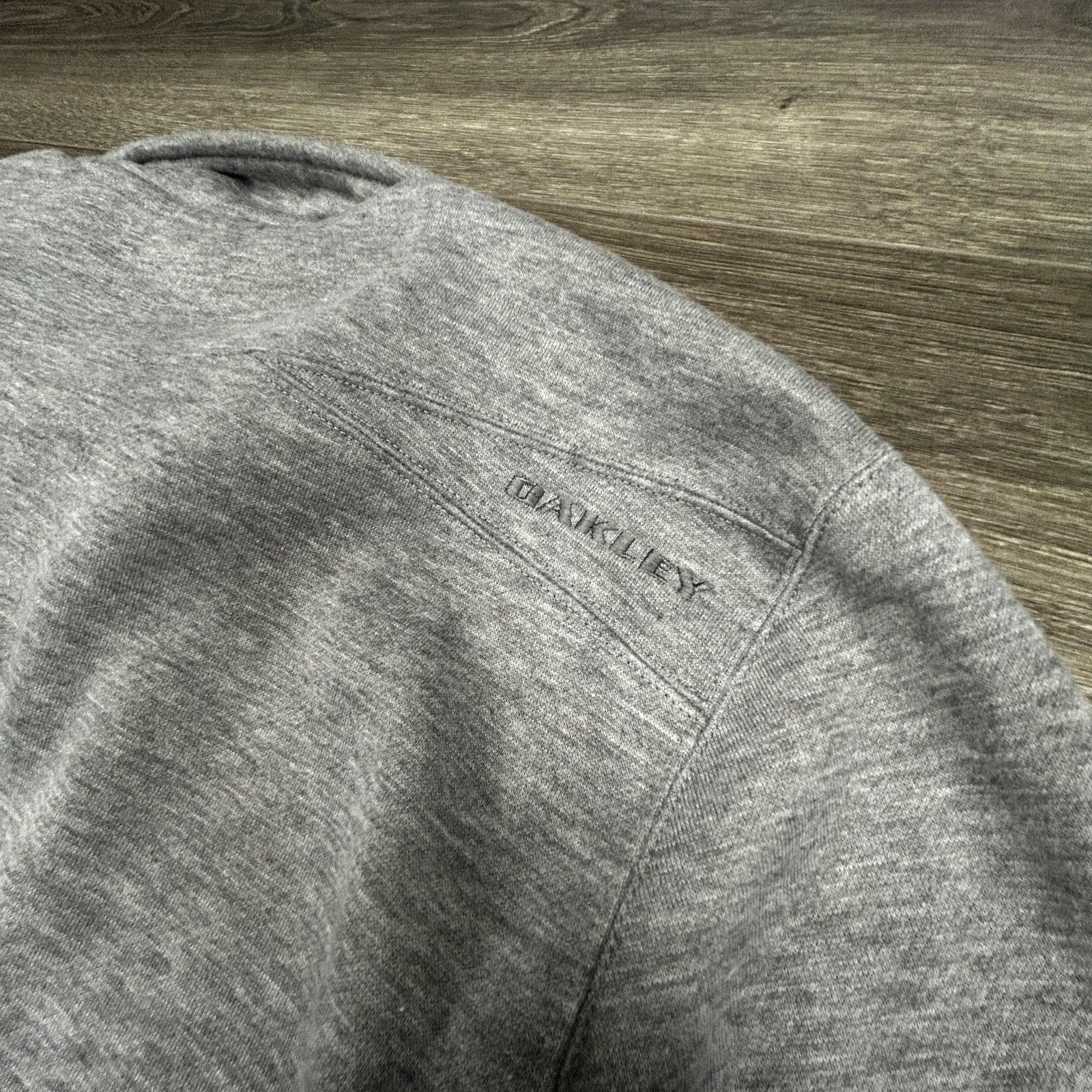 Oakley Sweatshirt Mens Large Gray Full Zip Fleece High Neck Logo Pockets Gorp