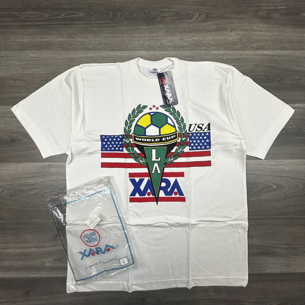 Vintage World Cup Shirt Mens Large White Team USA Los Angeles Xara Soccer 90s