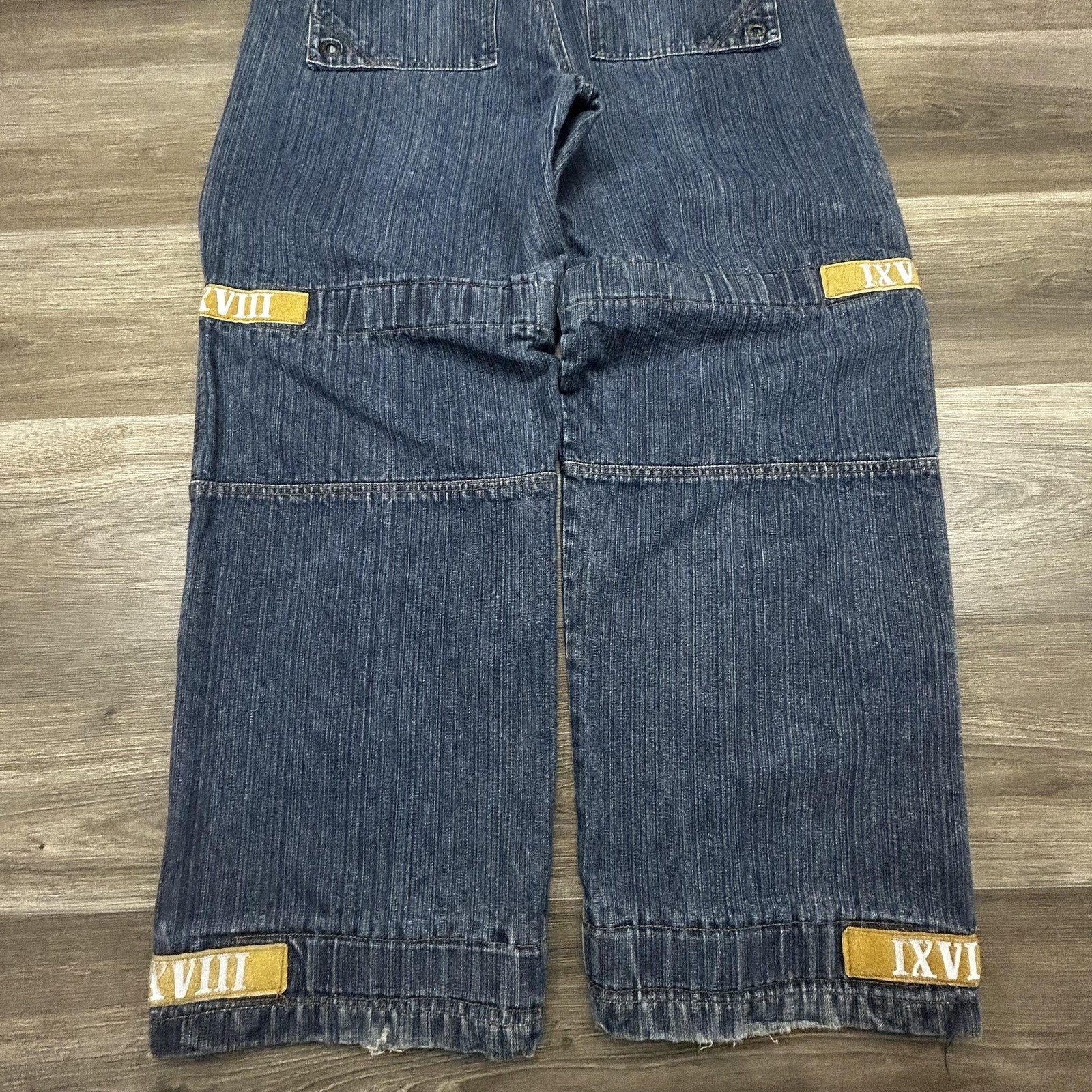 Vintage DTEK Girbaud Jeans Mens 36x32 Blue Baggy Flight Strap Denim Skater Y2K