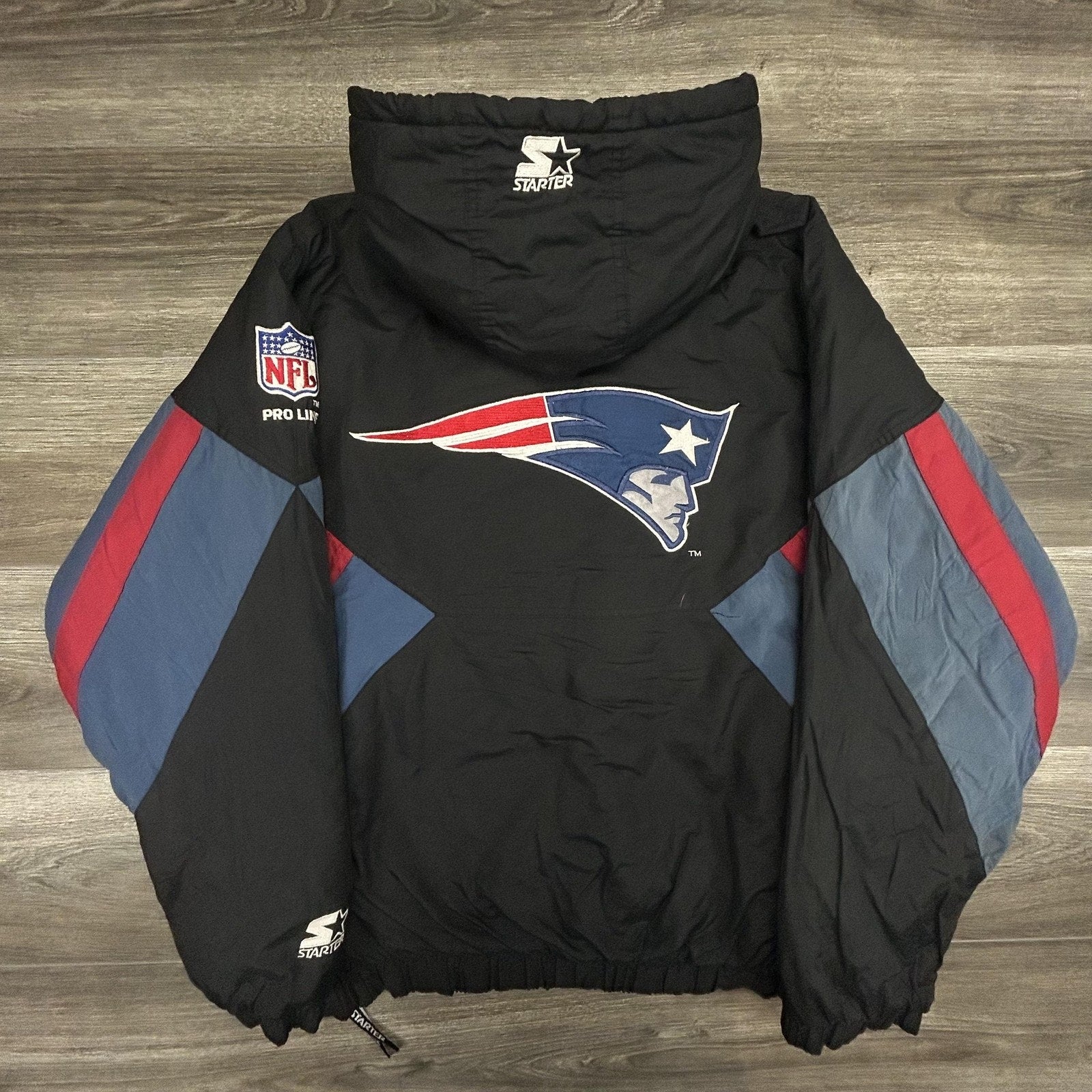 Vintage Starter New England Patriots Jacket Mens XL Black NFL Football 90s RARE