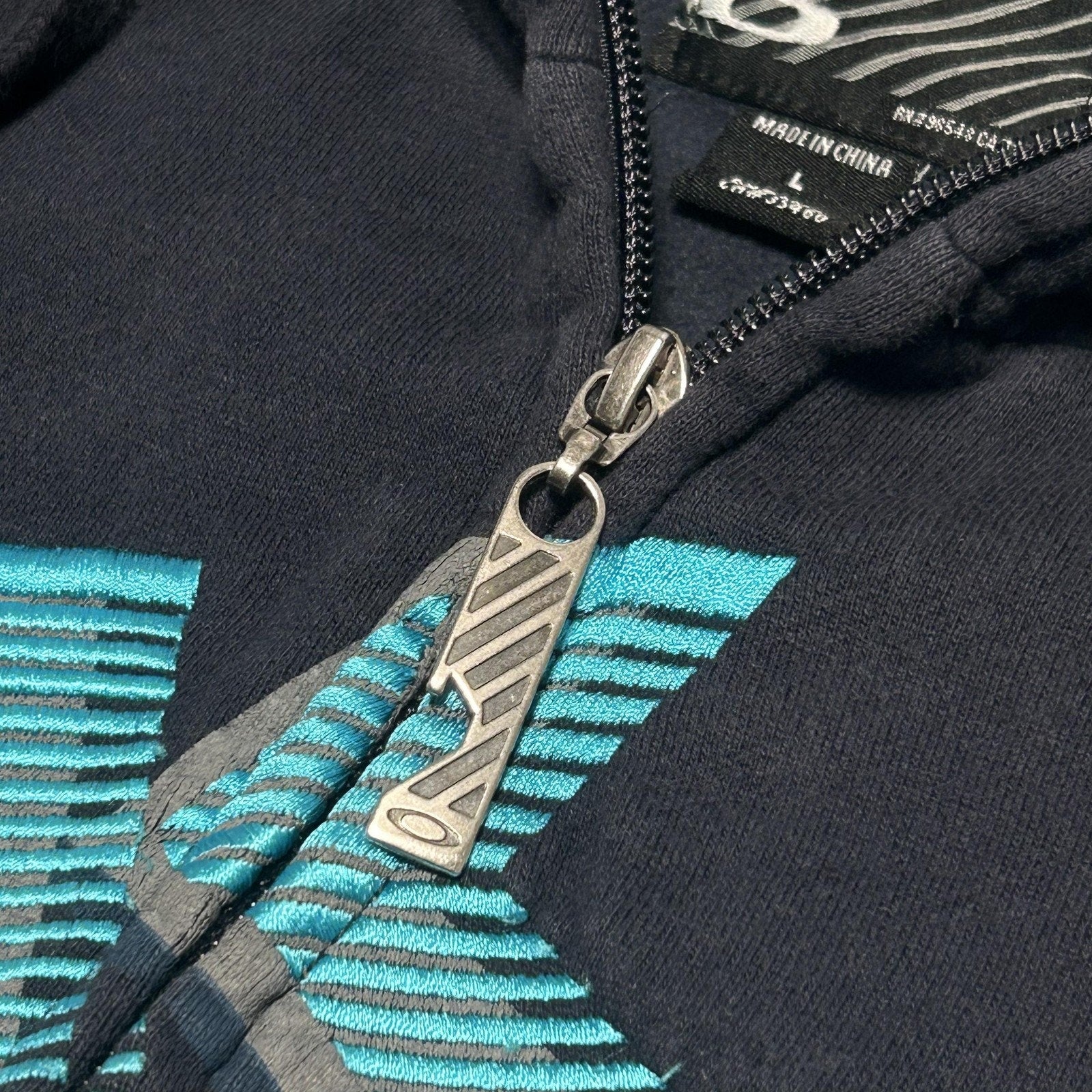 Vintage Oakley Software Hoodie Mens Large Blue Full Zip Tech Gorp RARE Y2K