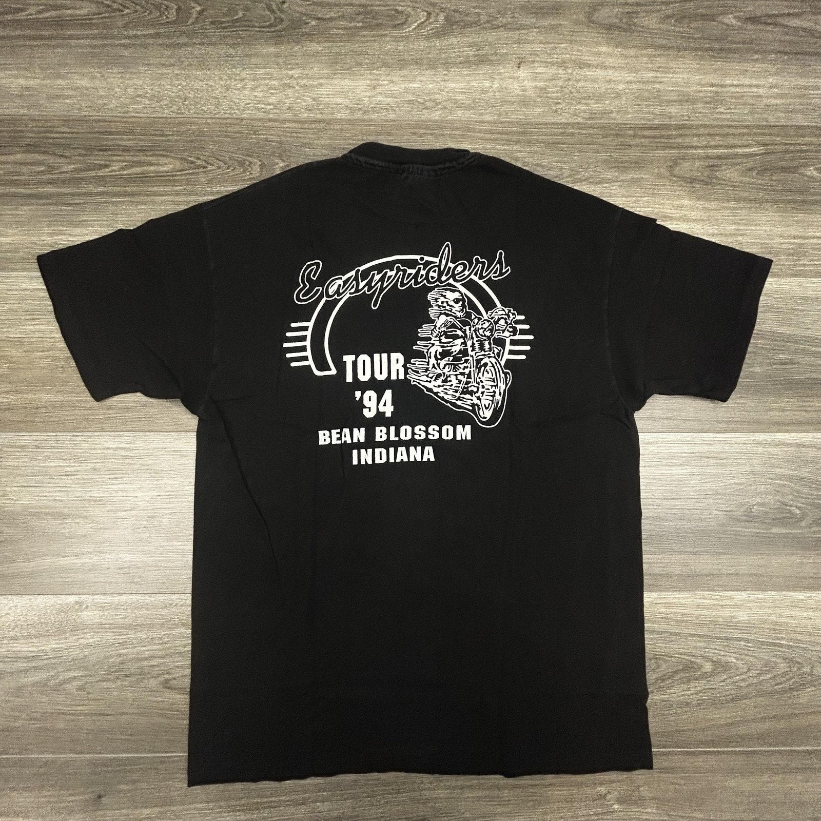 Vintage Easyriders Shirt Mens Large Black Faded Single Stitch Biker 90s USA 1994