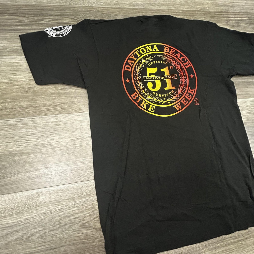 Vintage Daytona Bike Week Shirt Mens Large Black Eagle Single Stitch 90s USA
