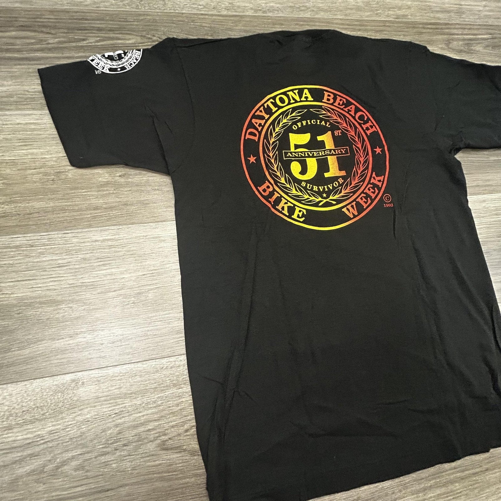 Vintage Daytona Bike Week Shirt Mens Large Black Eagle Single Stitch 90s USA
