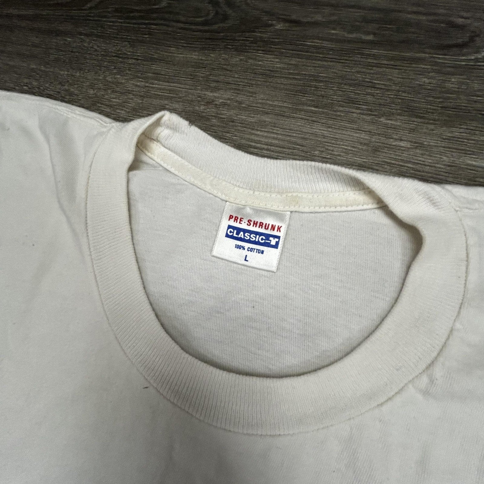 Vintage 90s Bald Eagle Shirt Mens Large White AOP Single Stitch Made USA 1992