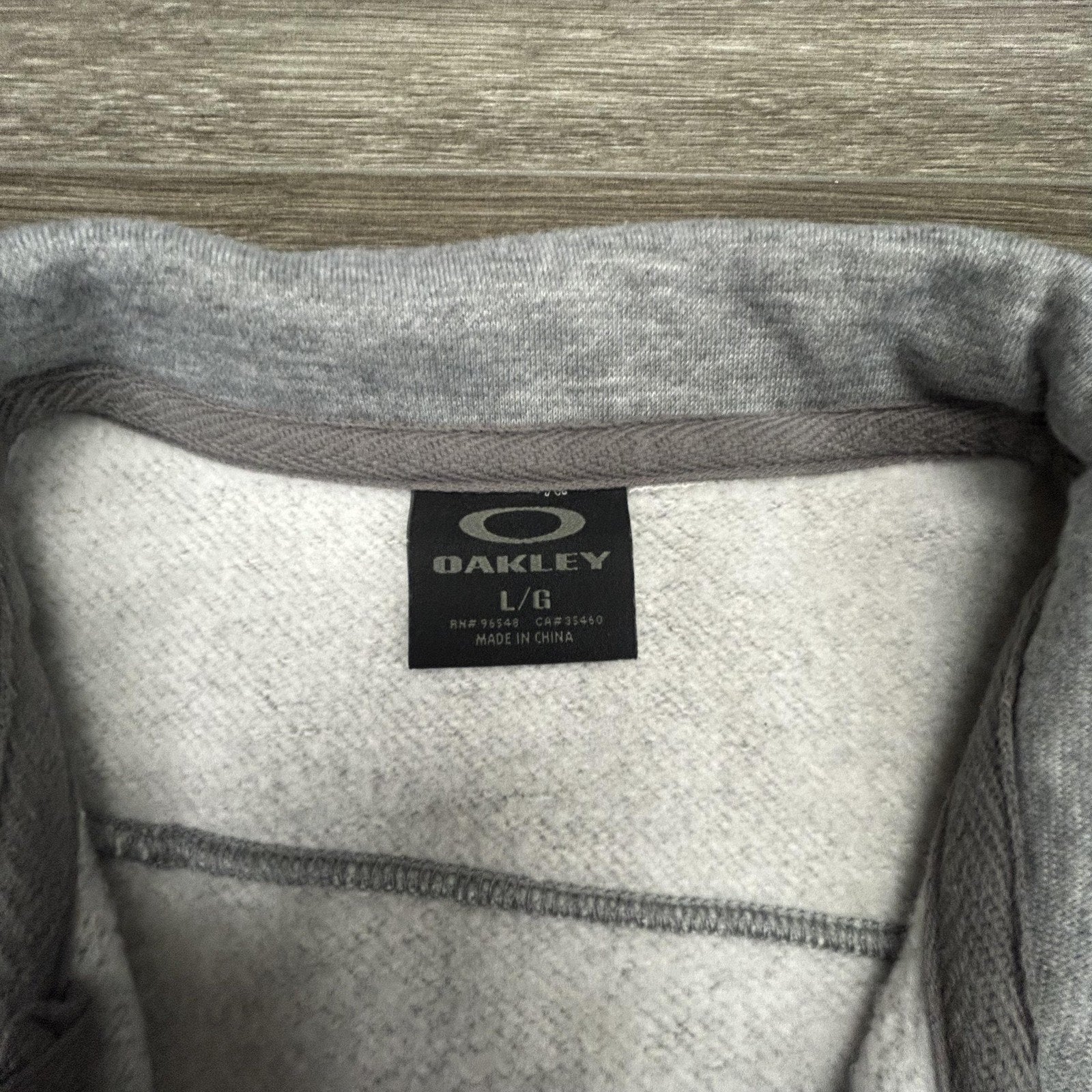 Oakley Sweatshirt Mens Large Gray Full Zip Fleece High Neck Logo Pockets Gorp