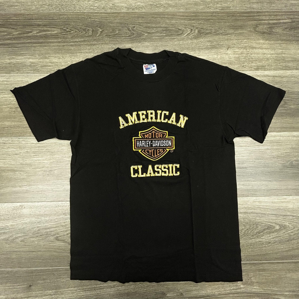 Vintage 80s Harley Davidson Shirt Men Medium Black Embroidered Single Stitch USA