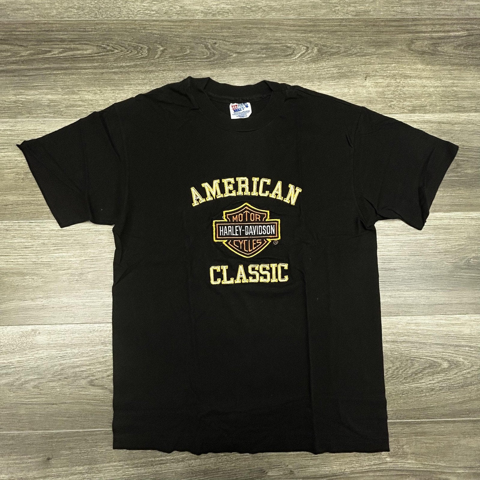 Vintage 80s Harley Davidson Shirt Men Medium Black Embroidered Single Stitch USA