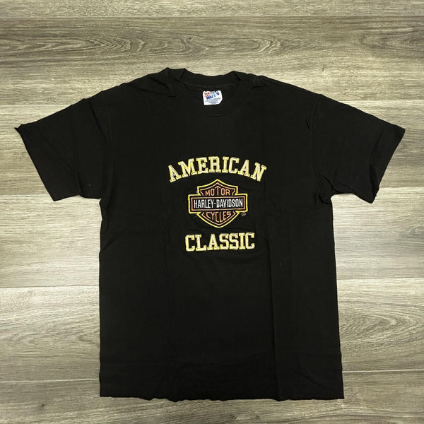 Vintage 80s Harley Davidson Shirt Men Medium Black Embroidered Single Stitch USA