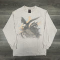 Vintage Harley Davidson Shirt Mens Large Long Sleeve Wolf Eagle 90s 1995 USA