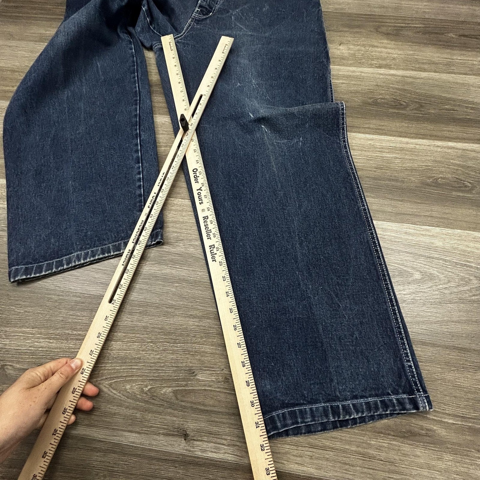 Vintage Sean John Jeans Mens 38x32 Dark Wash Baggy Wide Leg Hip Hop Diddy Y2K