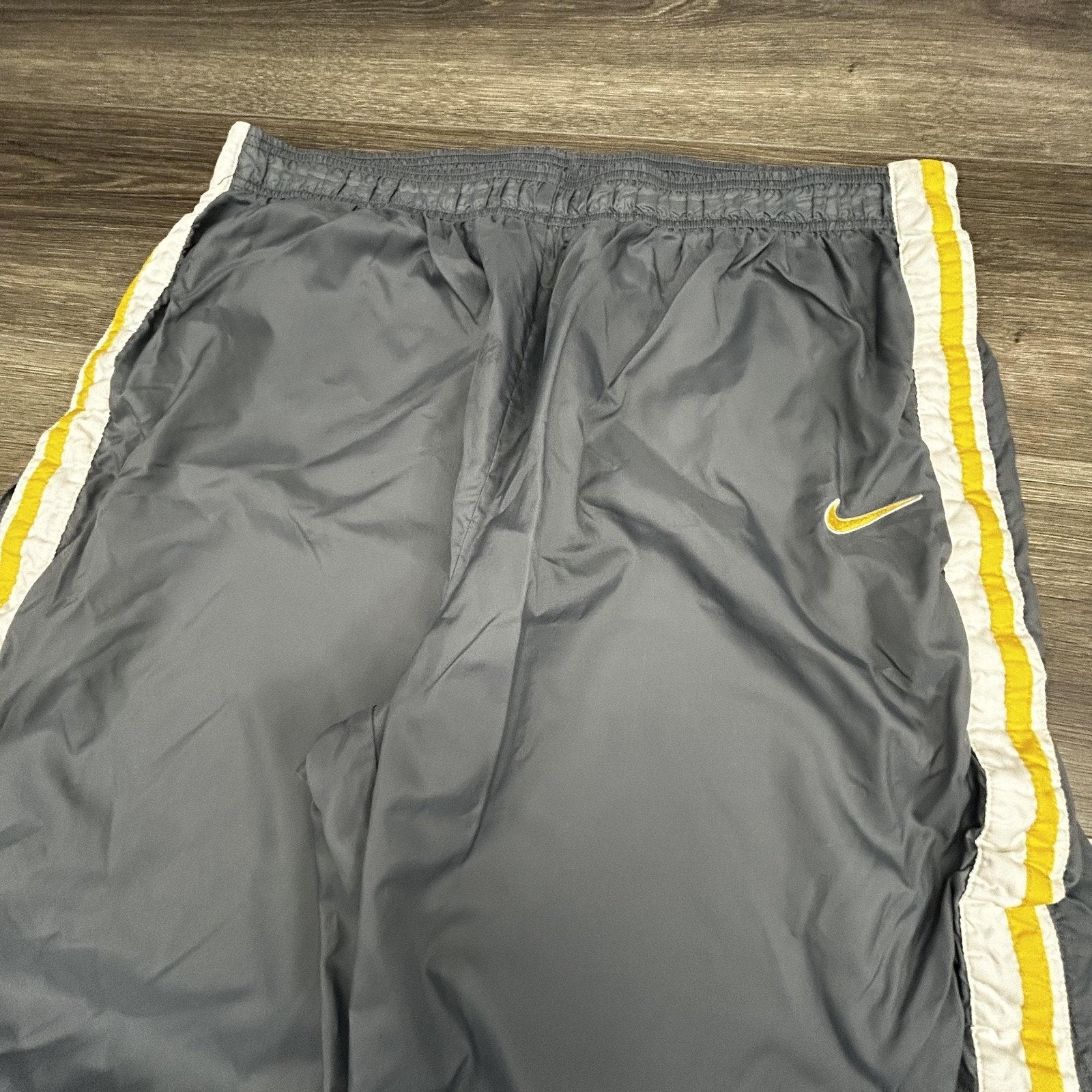 Vintage Nike Track Pants Mens XXL Gray Tearaway Side Stripe Lined Basketball 90s