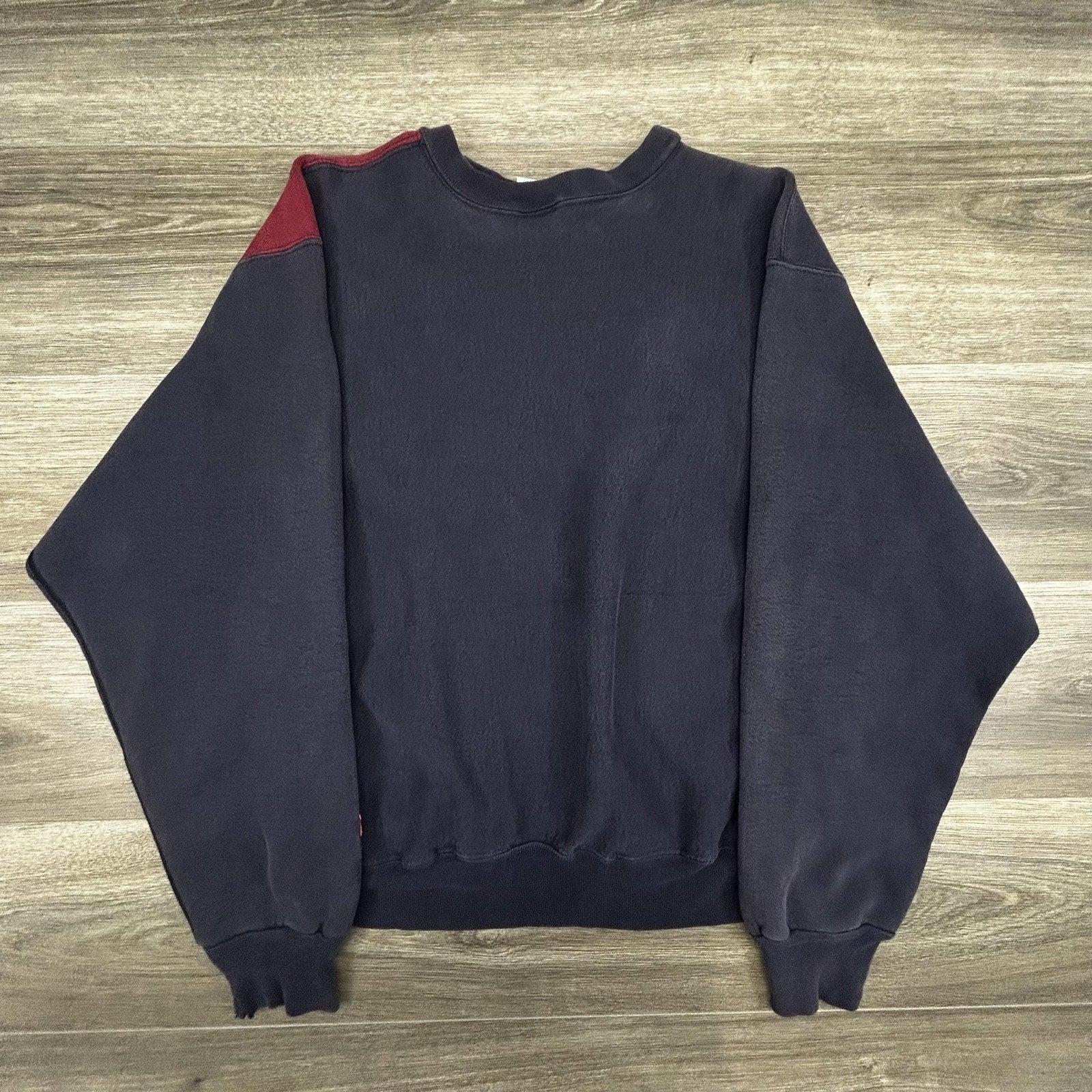 Vintage West Point Sweatshirt Mens 2XL Navy Red Reverse Weave Colorblock 90s USA