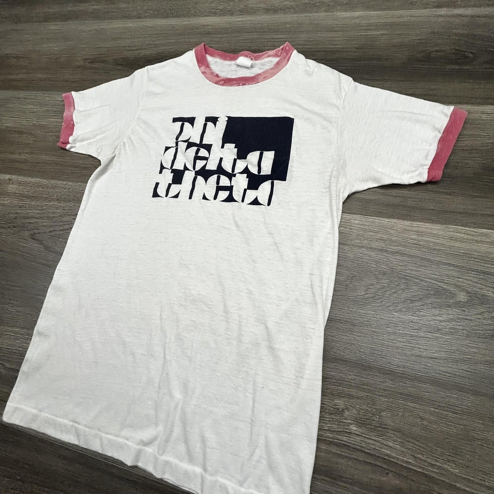 True Vintage 70s Ringer Shirt Mens Small White Phi Delta Theta Greek Frat USA