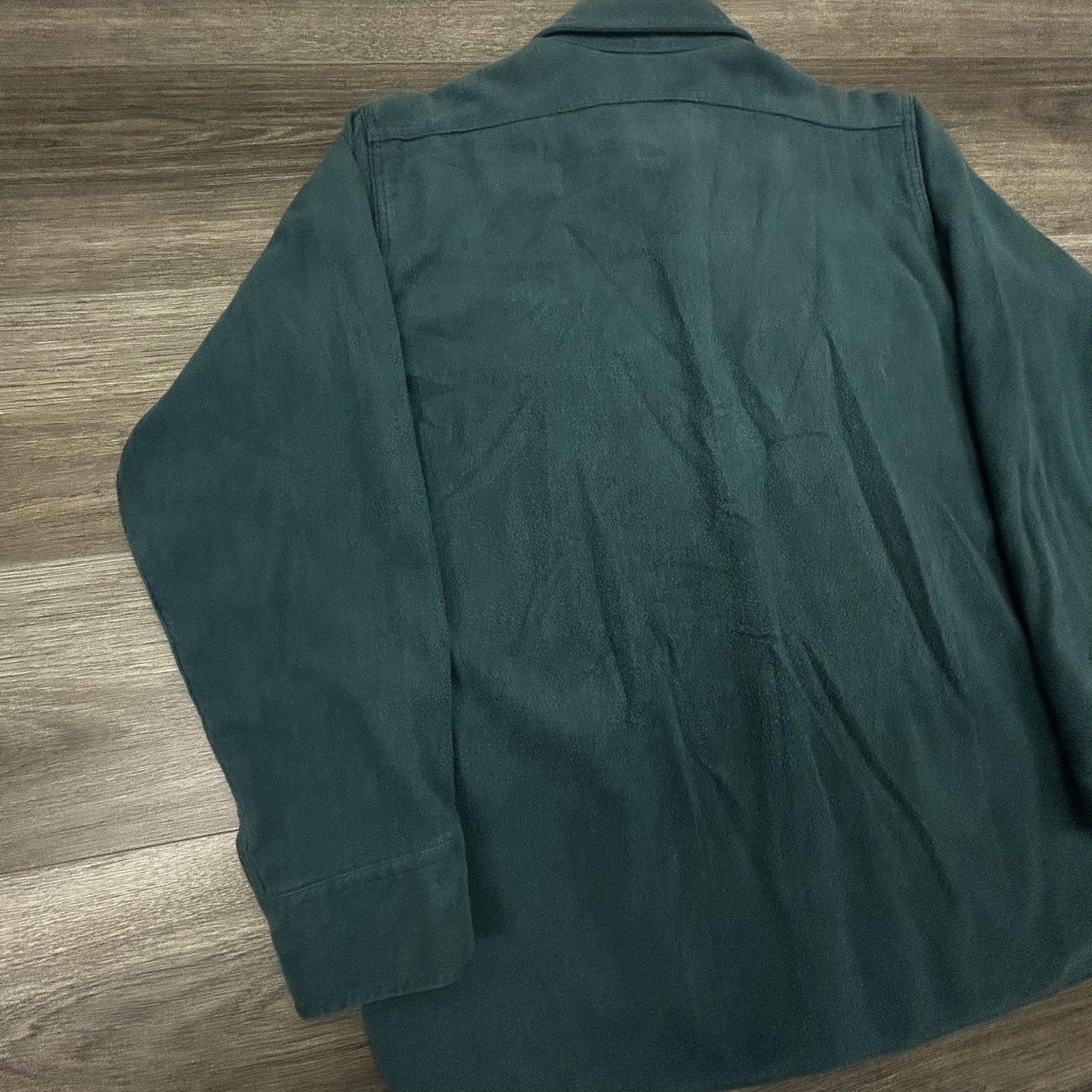 Vintage Woolrich Chamois Flannel Shirt Mens Large Green Long Sleeve Button 90s