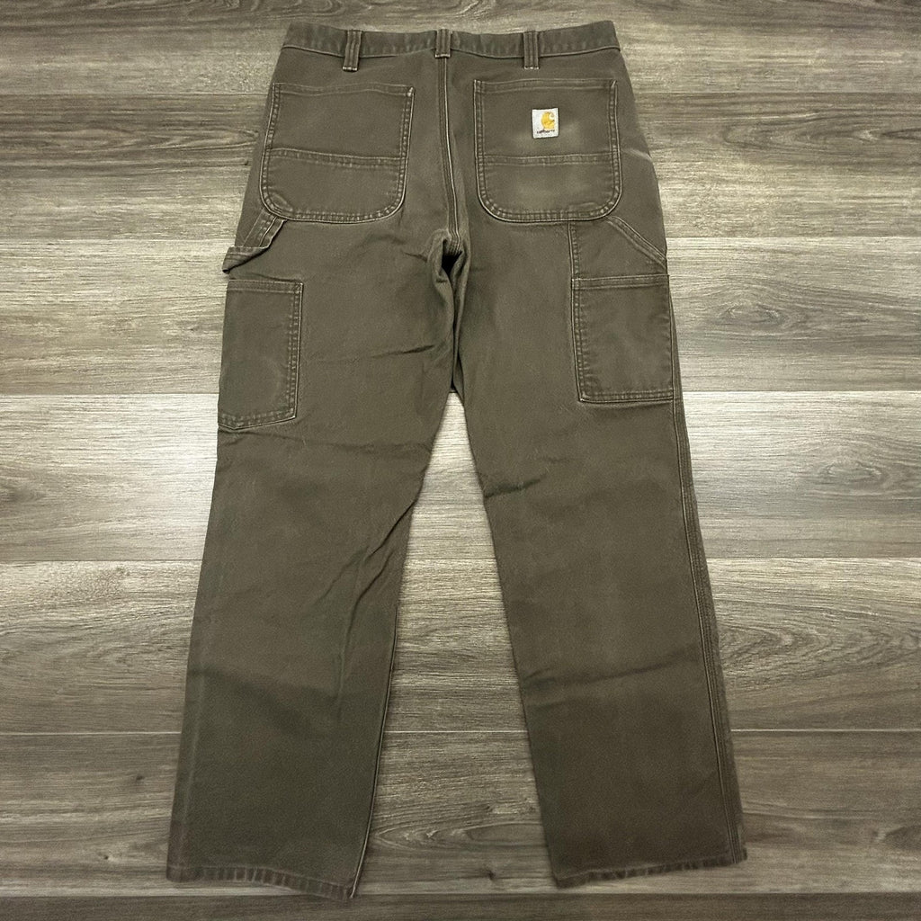 Carhartt Carpenter Pants Mens 32x30 Green Brown Rugged Flex Relaxed Fit BN3279
