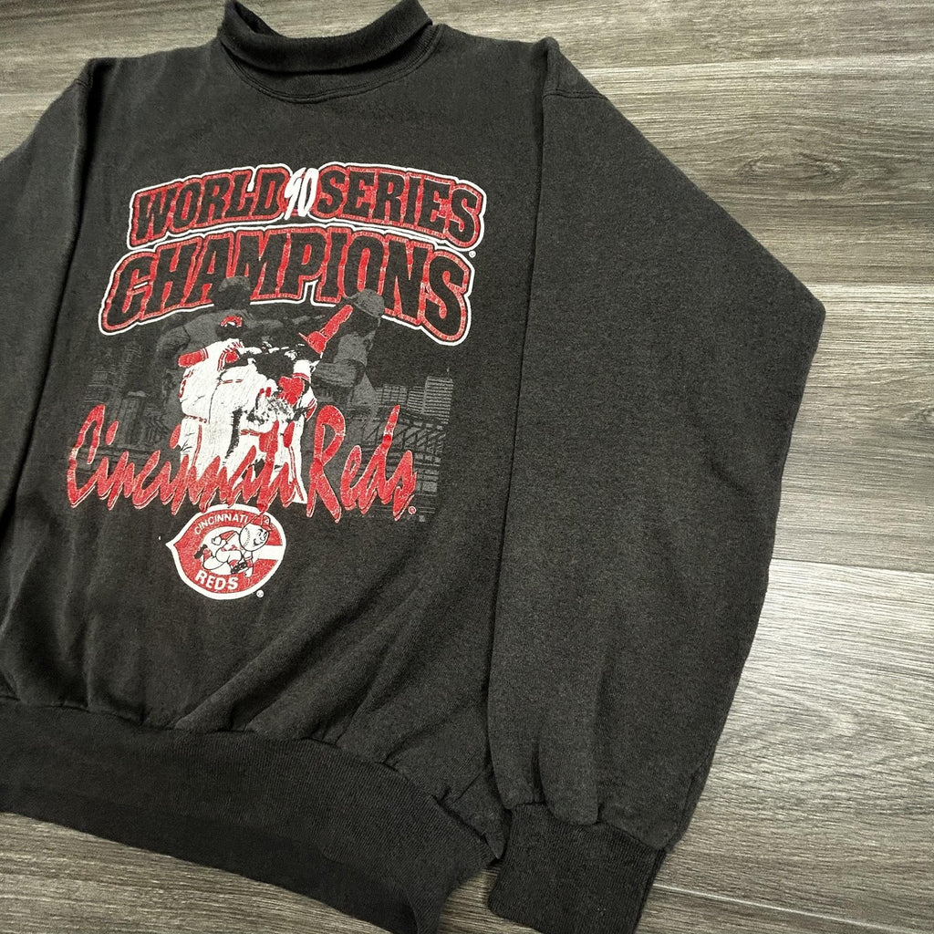Vintage Cincinnati Reds Sweatshirt Mens Large Gray MLB Baseball World Series 90s