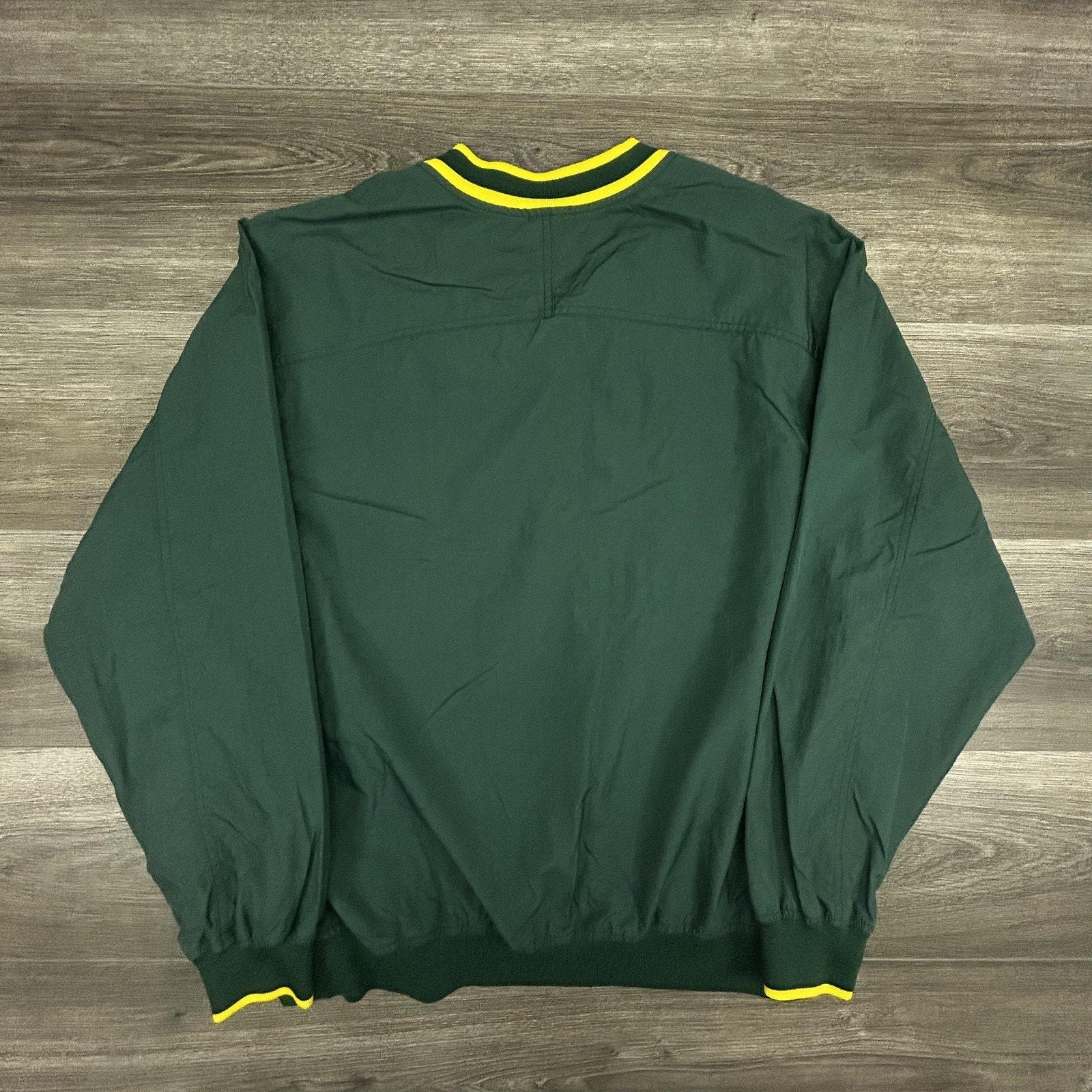 Vintage Nike Pullover Jacket Mens Large Green Yellow Oregon Center Swoosh 90s