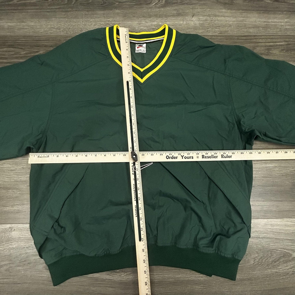 Vintage Nike Pullover Jacket Mens Large Green Yellow Oregon Center Swoosh 90s