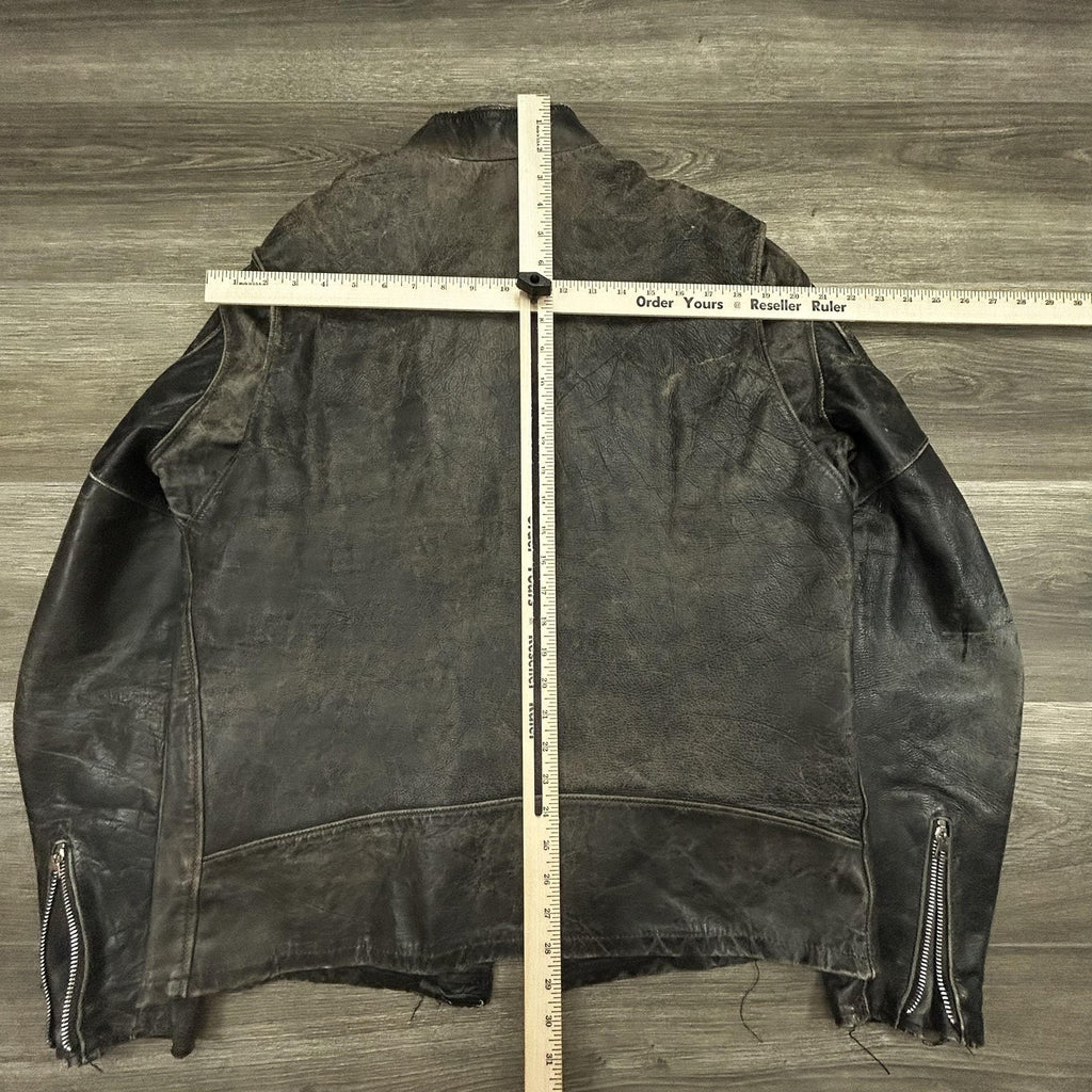 True Vintage 50s Brooks Motorcycle Leather Jacket Large Talon Zipper Biker Cafe