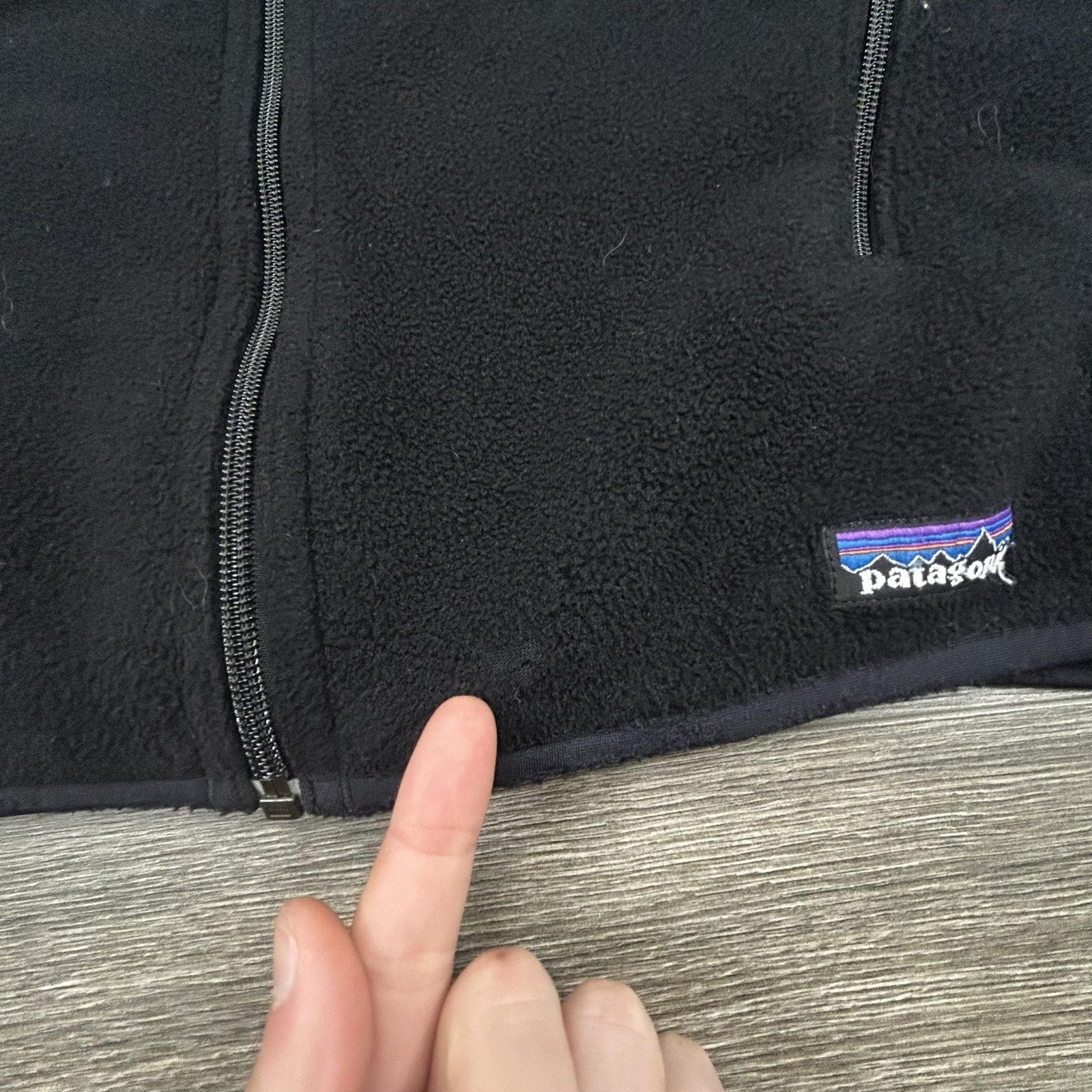 Vintage Patagonia Synchilla Fleece Vest Mens Medium Black Full Zip Gorp 90s USA