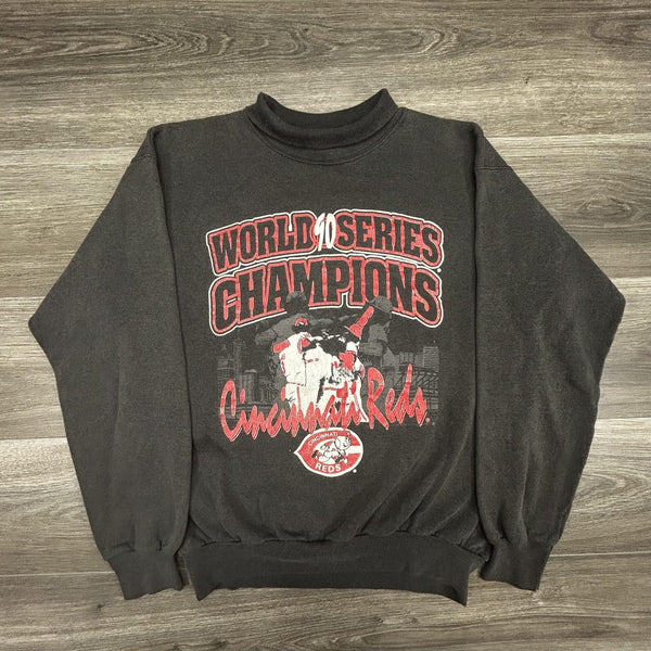 Vintage Cincinnati Reds Sweatshirt Mens Large Gray MLB Baseball World Series 90s