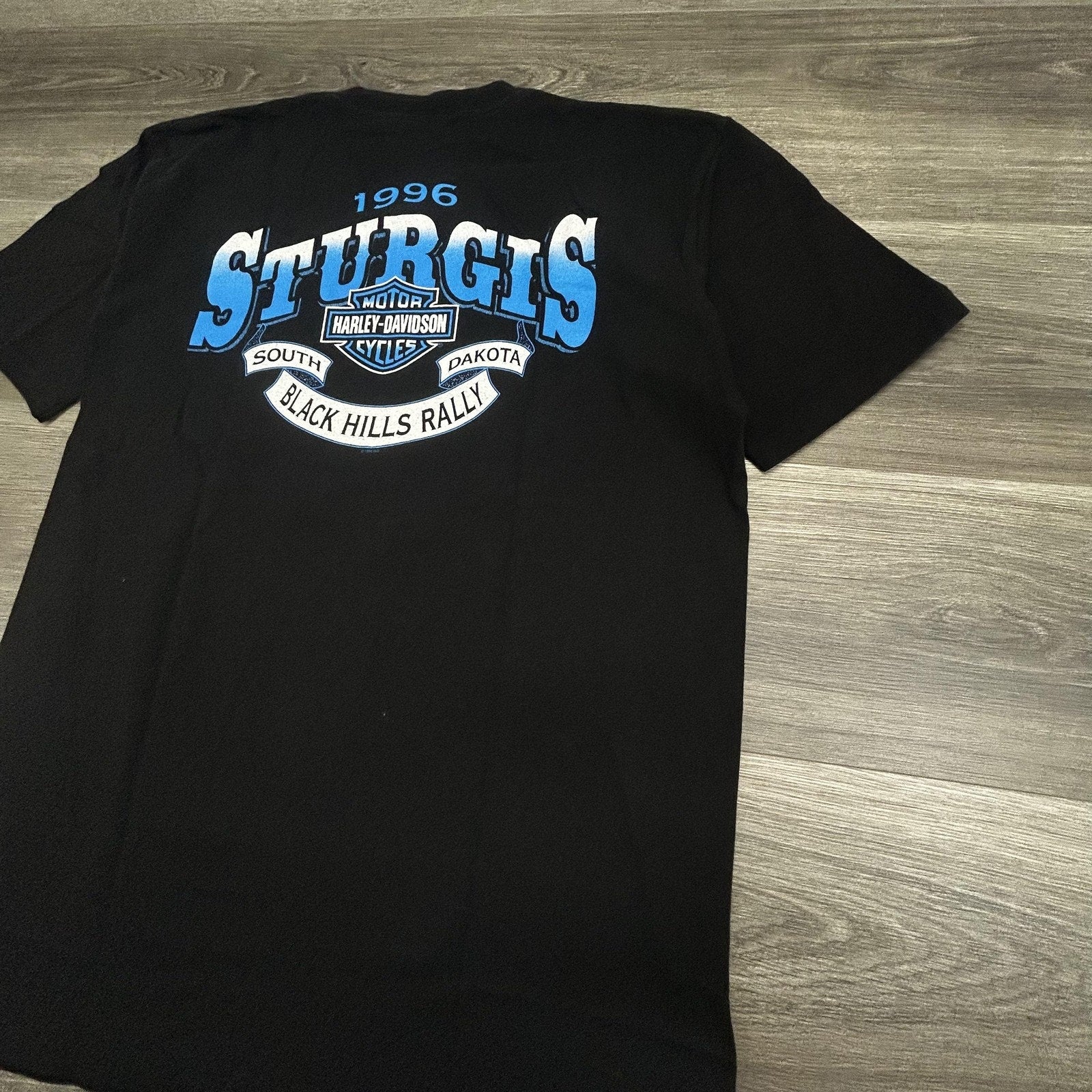 Vintage Harley Davidson Sturgis Shirt Mens Large Black Flames Single Stitch 90s