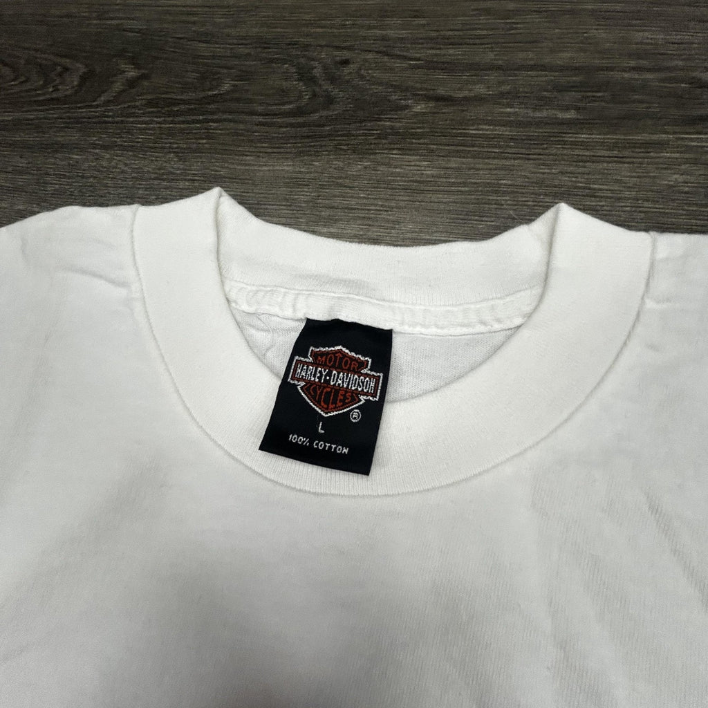 Vintage Harley Davidson Shirt Mens Large White Washington DC 1995 90s USA Biker