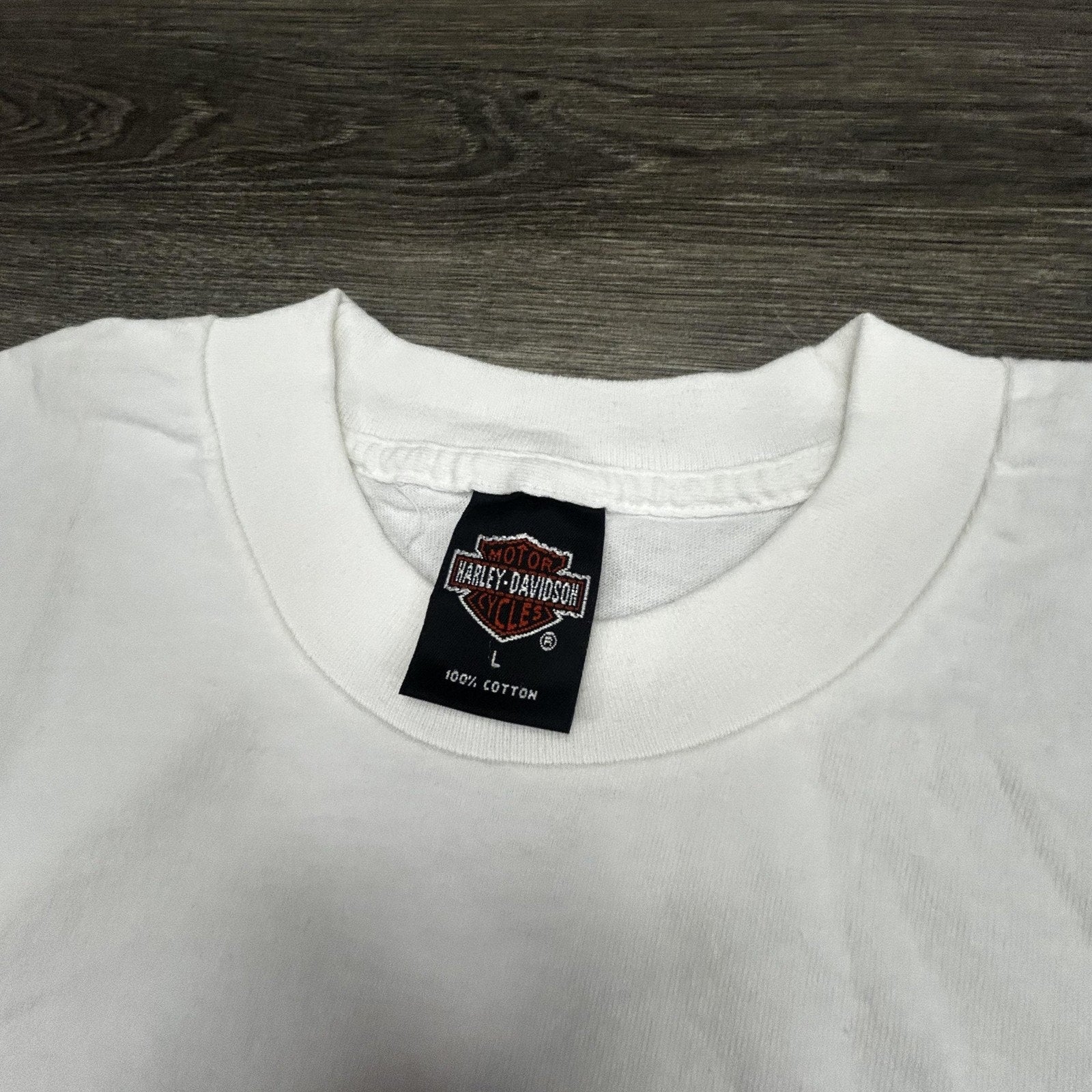 Vintage Harley Davidson Shirt Mens Large White Washington DC 1995 90s USA Biker