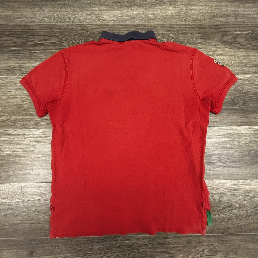 Vintage Polo Ralph Lauren Rugby Polo Shirt Mens Large Red Patch Native Kayak 90s