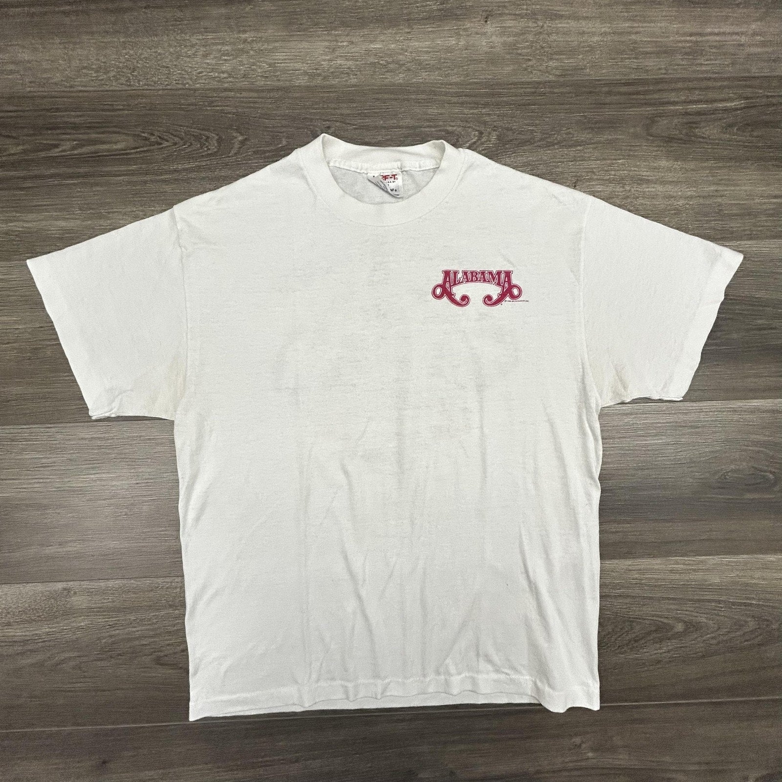 Vintage Alabama Shirt Mens Large White Pass It On Down Tour 1990 90s Made USA