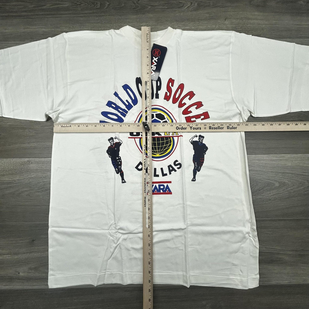 Vintage World Cup Shirt Mens XL White Dallas LA XARA Soccer Deadstock USA 90s
