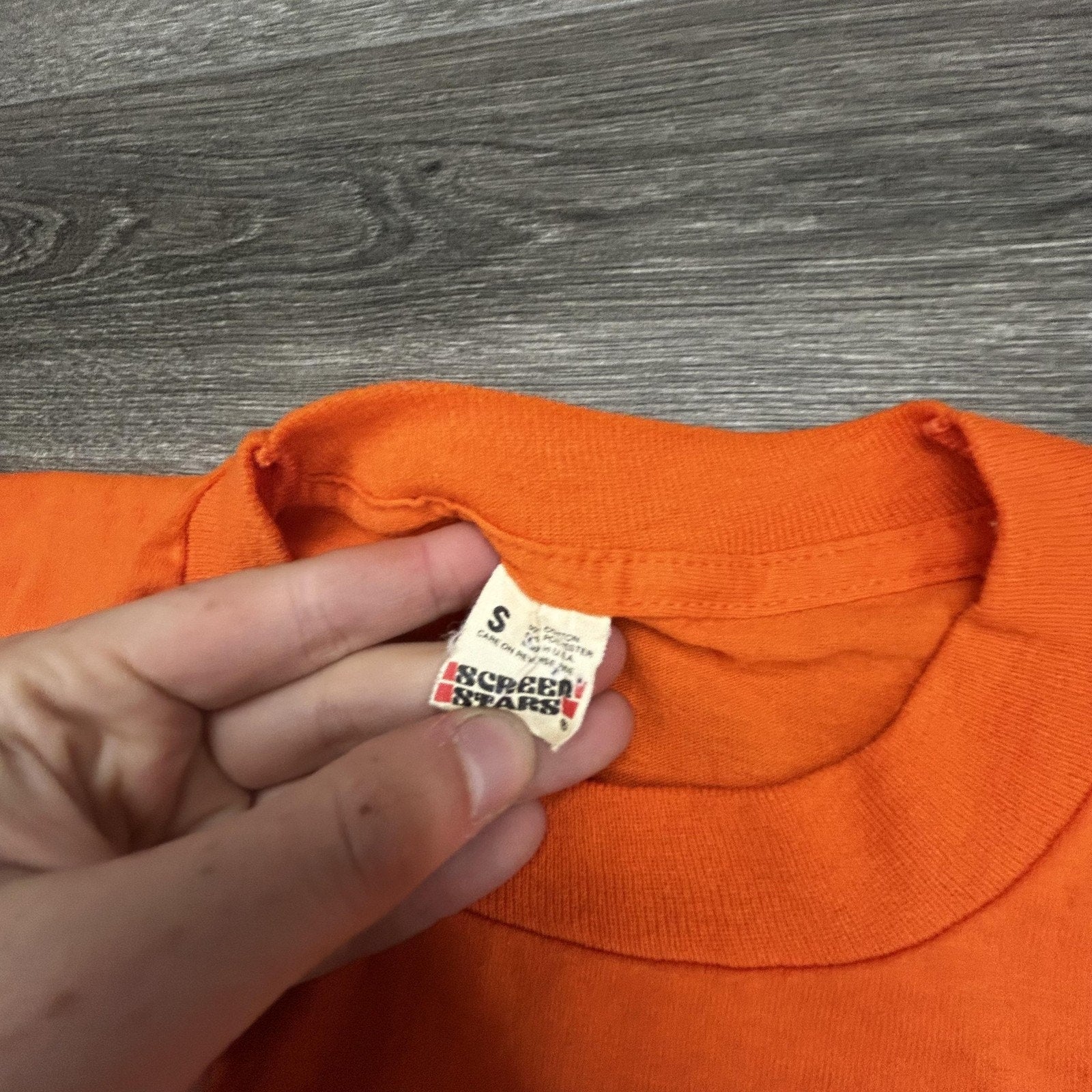 Vintage WJW TV8 Cleveland Shirt Mens Small Orange Woollybear Watcher USA 80s