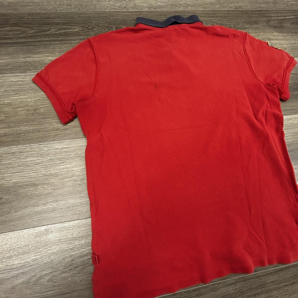 Vintage Polo Ralph Lauren Rugby Polo Shirt Mens Large Red Patch Native Kayak 90s