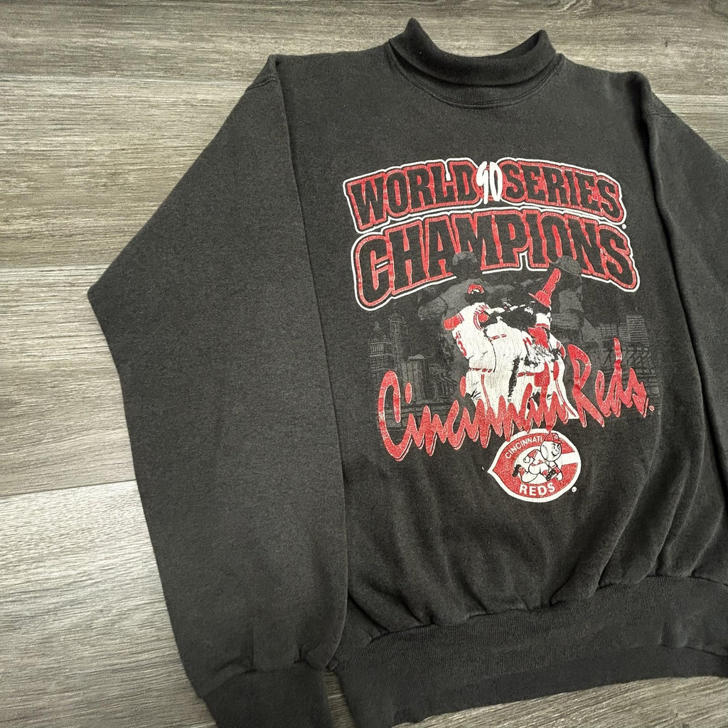 Vintage Cincinnati Reds Sweatshirt Mens Large Gray MLB Baseball World Series 90s