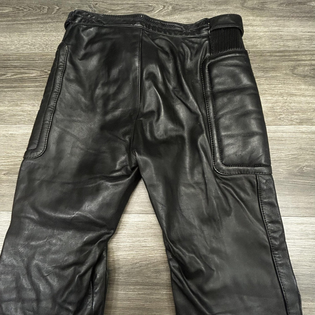 Vintage 80s Harley Davidson Hein Gericke Leather Pants Men 32 Black Padded Biker
