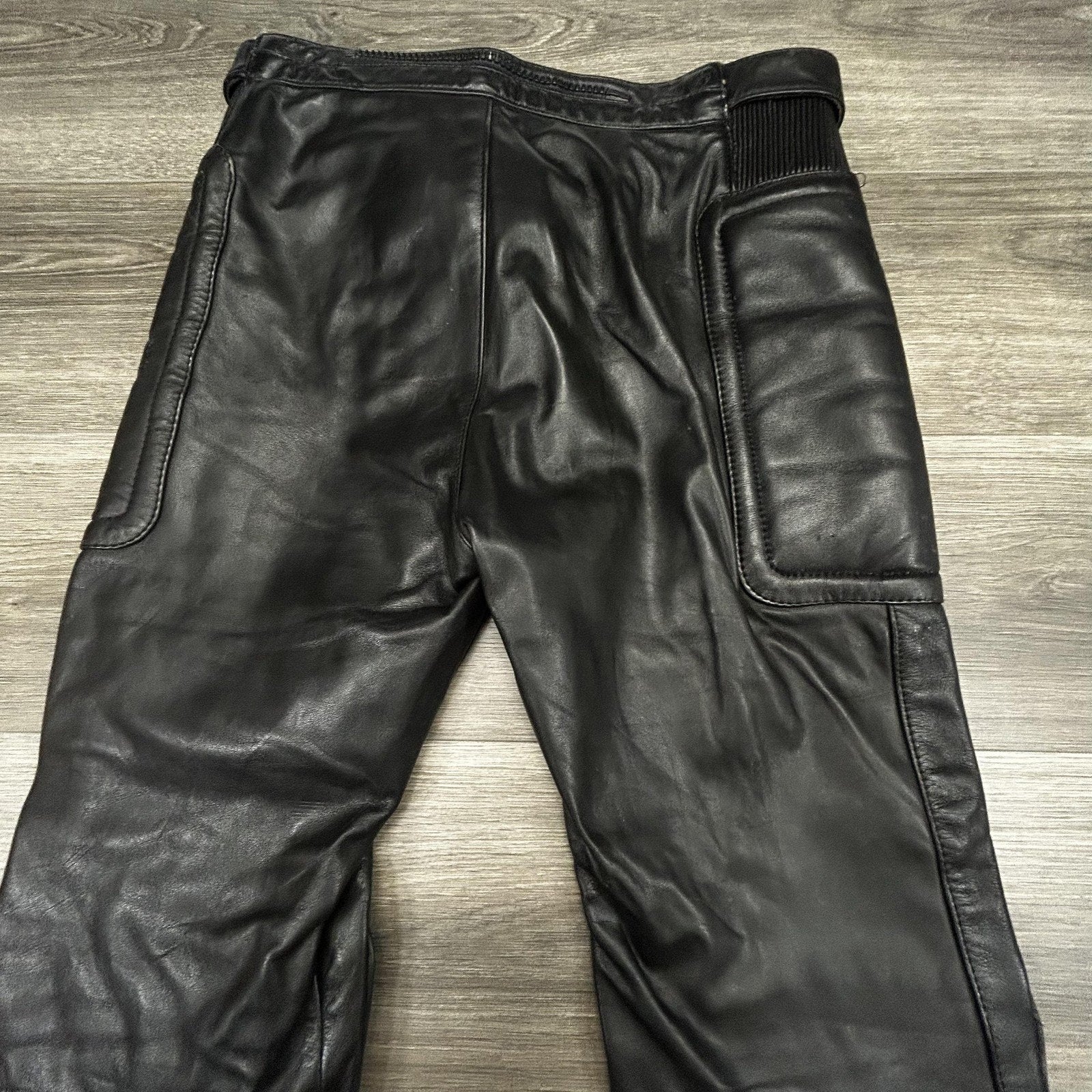 Vintage 80s Harley Davidson Hein Gericke Leather Pants Men 32 Black Padded Biker