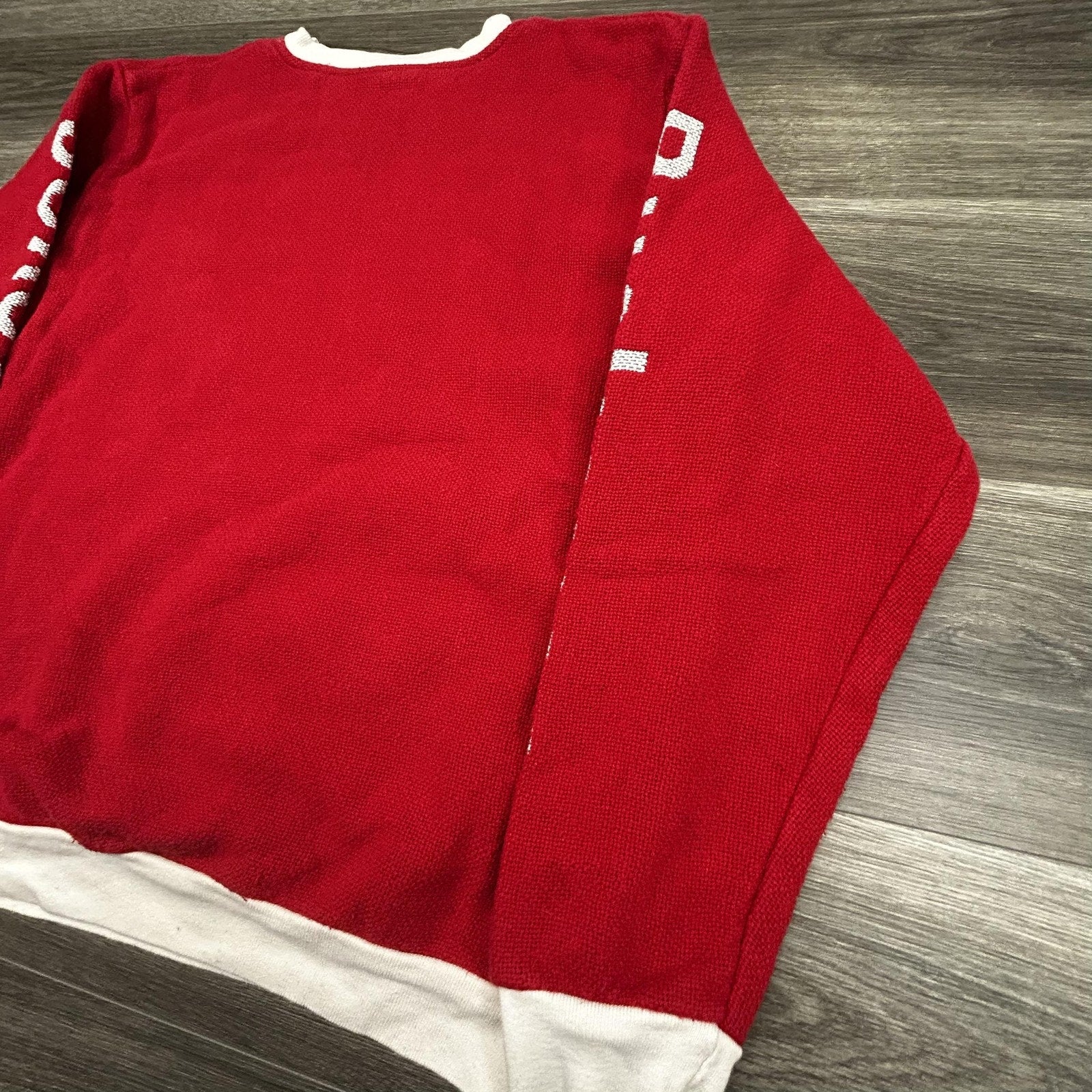 Vintage Ohio State Buckeyes Sweater Mens Large Red Knit NCAA Riddle Cockrell 90s