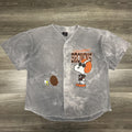 Vintage Cleveland Browns Looney Tunes Baseball Jersey Mens XL Gray Snoopy 90s