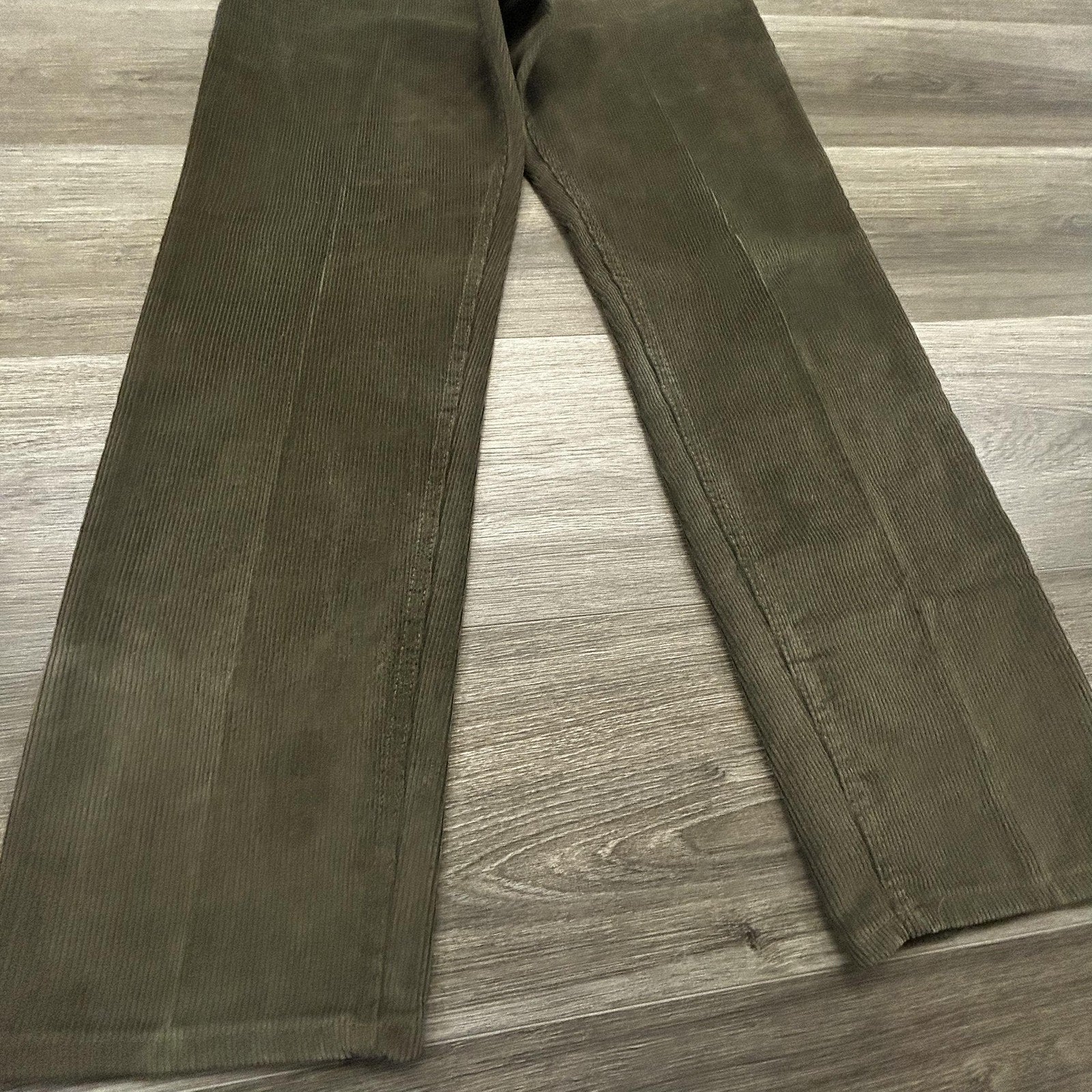 Vintage Levis Sta-Prest Corduroy Pants Mens 32x30 Green Straight Talon Zip Big E 70s