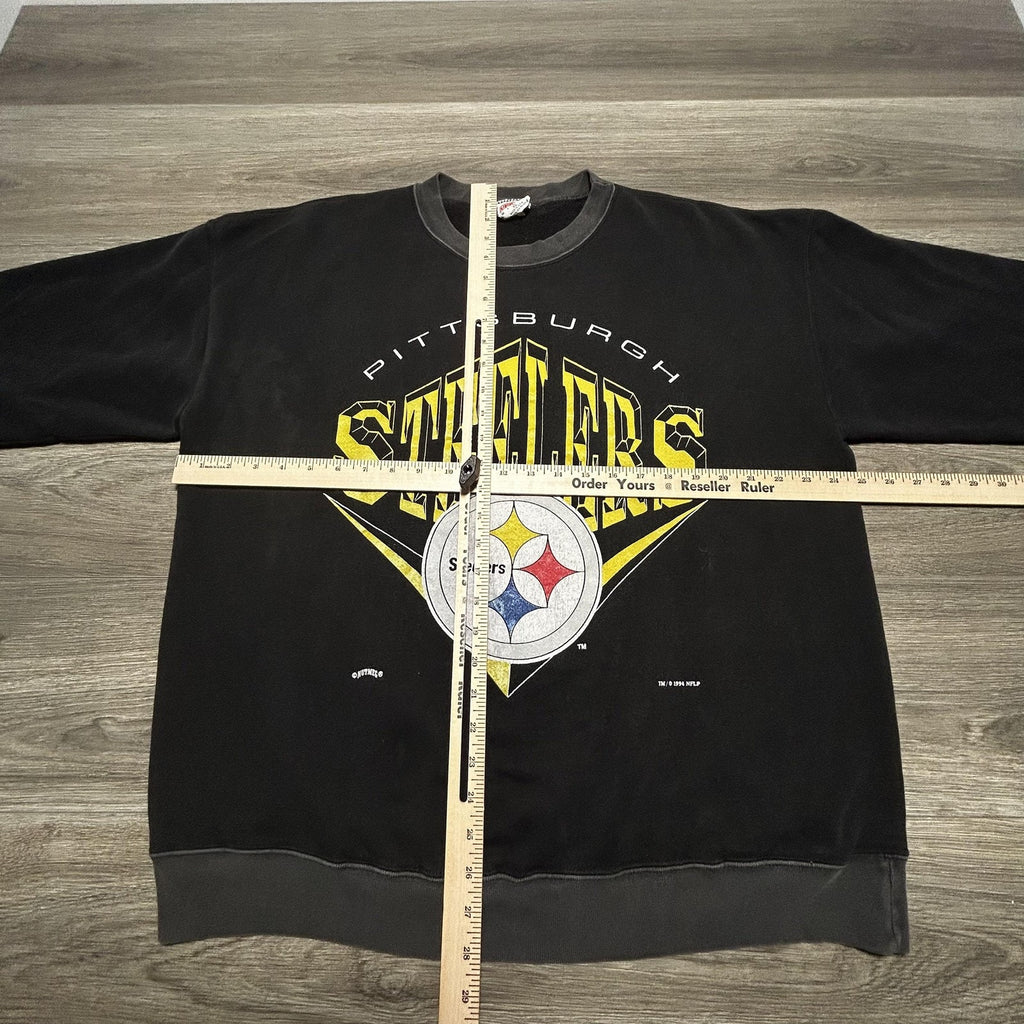 Vintage Pittsburgh Steelers Sweatshirt Mens XL Black NFL Football Nutmeg 90s USA