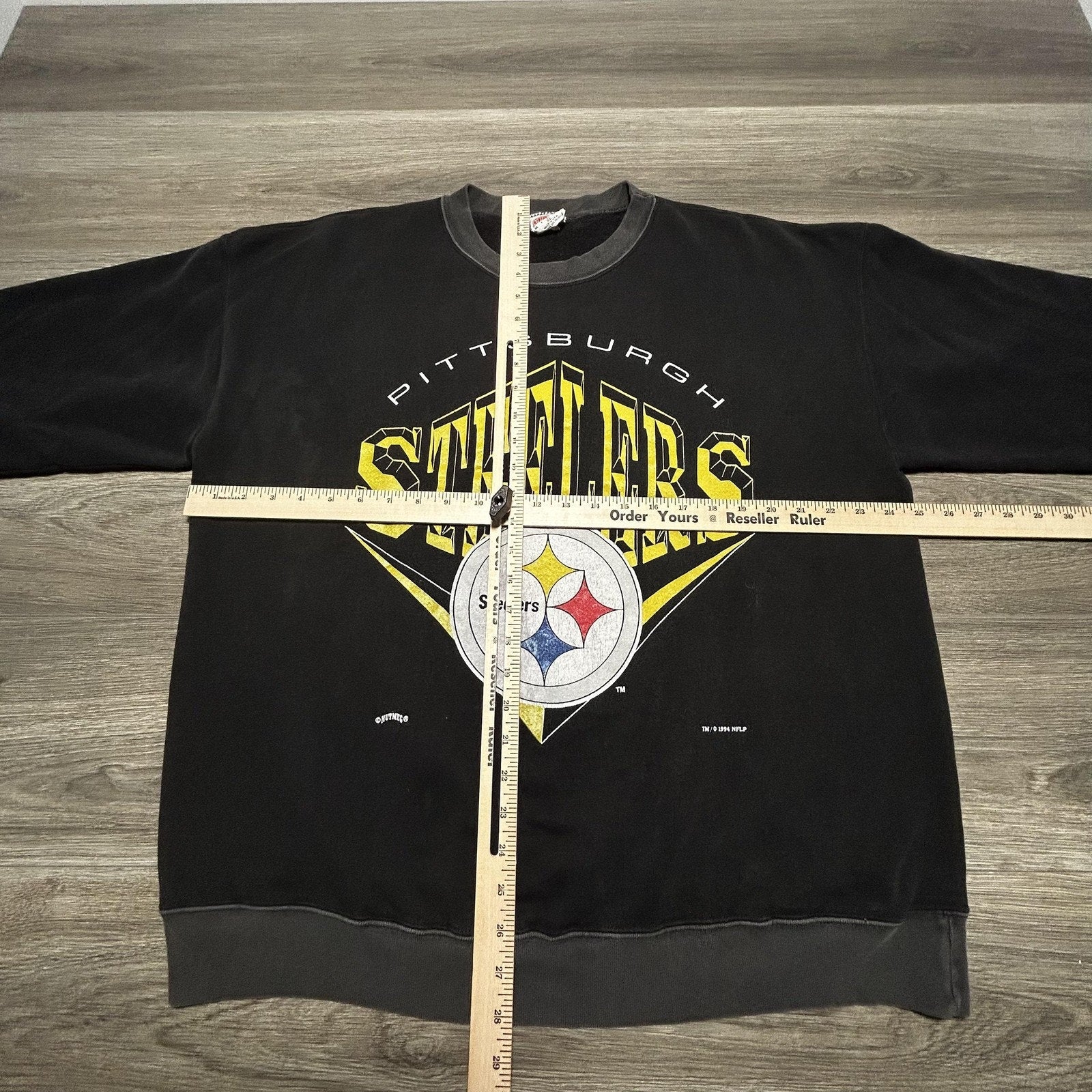 Vintage Pittsburgh Steelers Sweatshirt Mens XL Black NFL Football Nutmeg 90s USA