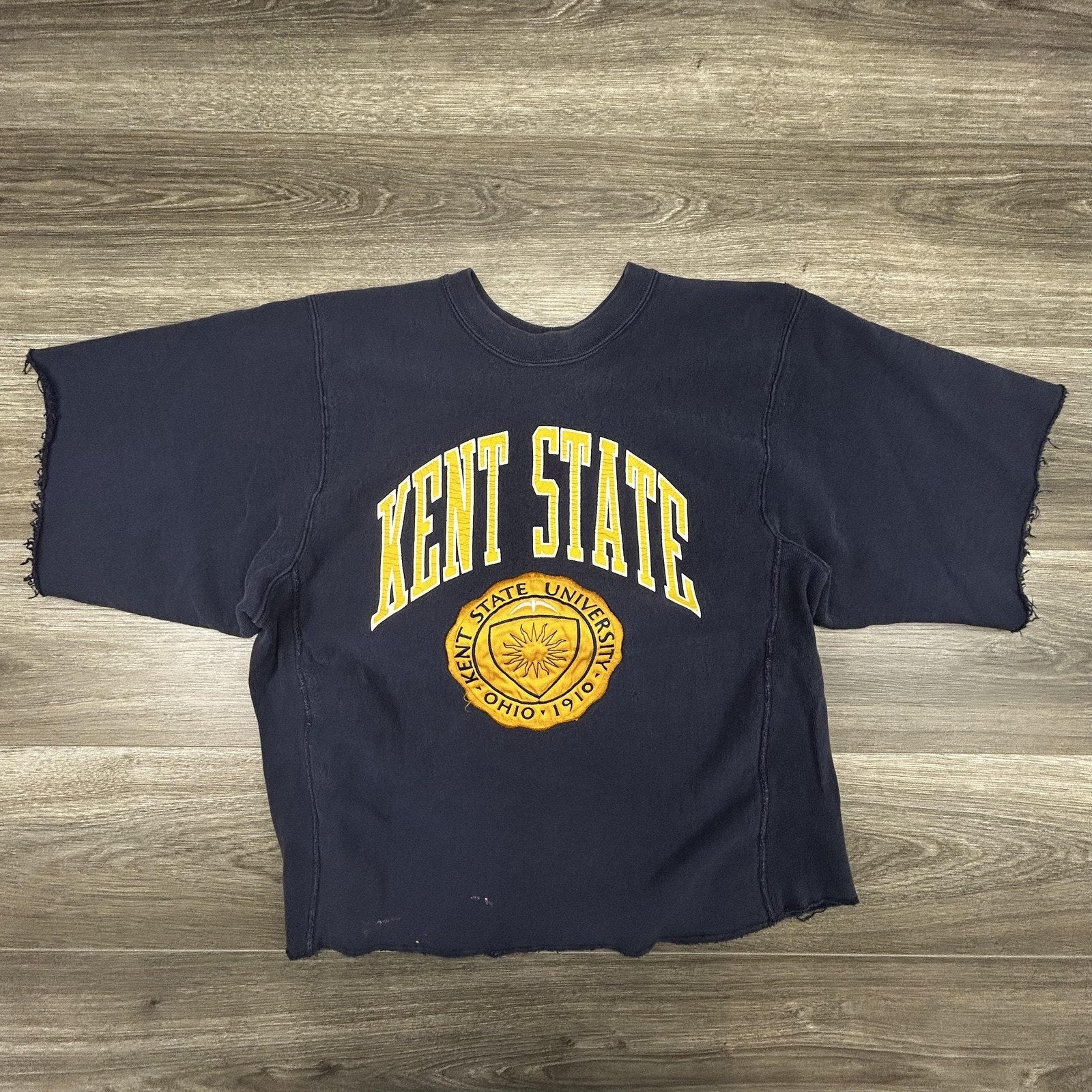 Vintage Kent State Golden Flashes Sweatshirt Mens Medium Blue Crable Cutoff USA